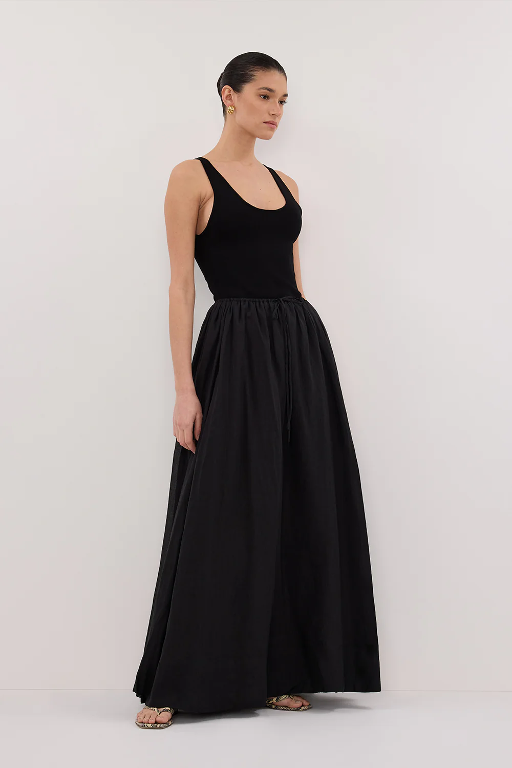 LAYNE BLACK RAMIE MAXI SKIRT - Image 3