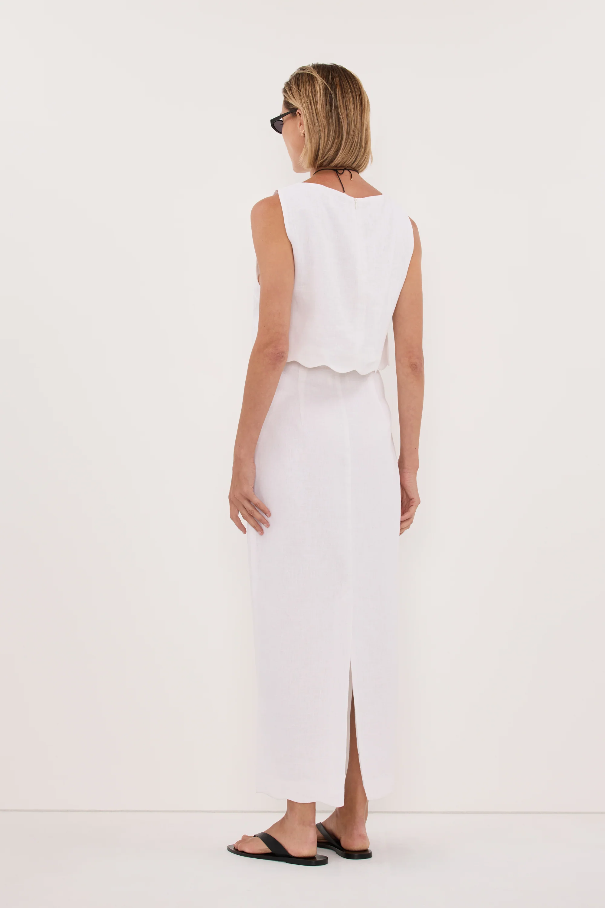 LELA WHITE LINEN CROP TOP - Image 4