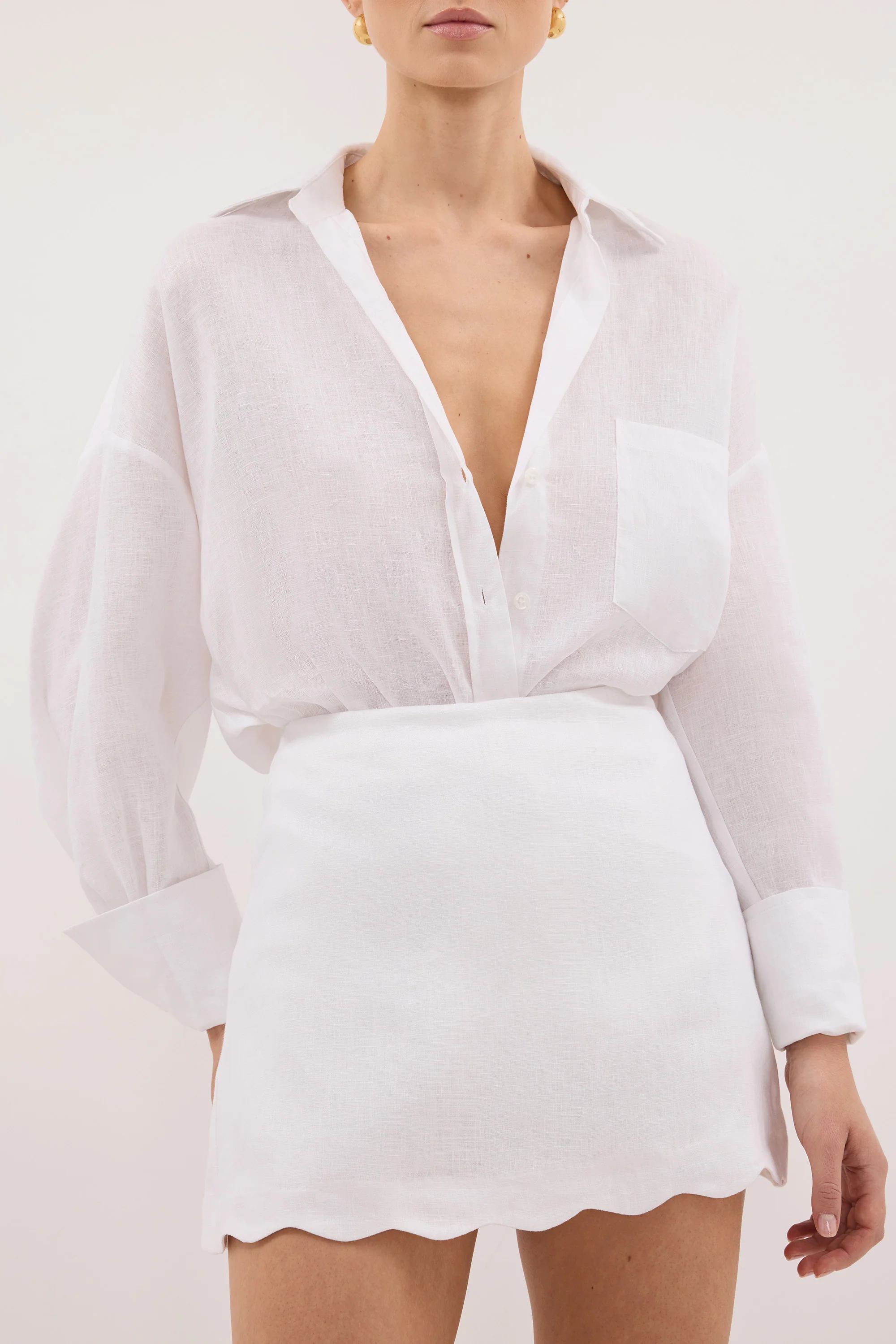 LELA WHITE LINEN SKORT - Image 5