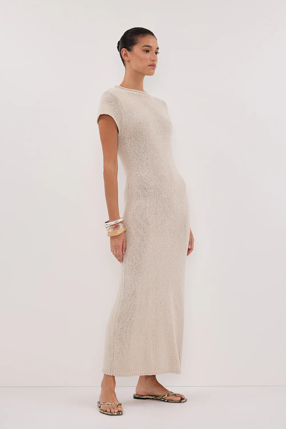 LEO CHALK KNIT MIDI DRESS - Image 3