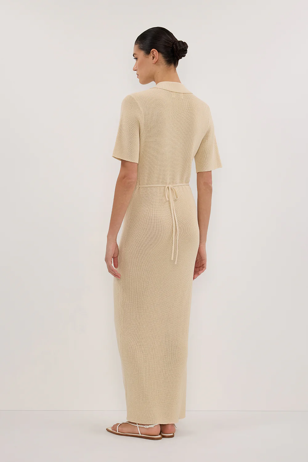 LIAM NATURAL KNIT POLO MAXI DRESS - Image 4