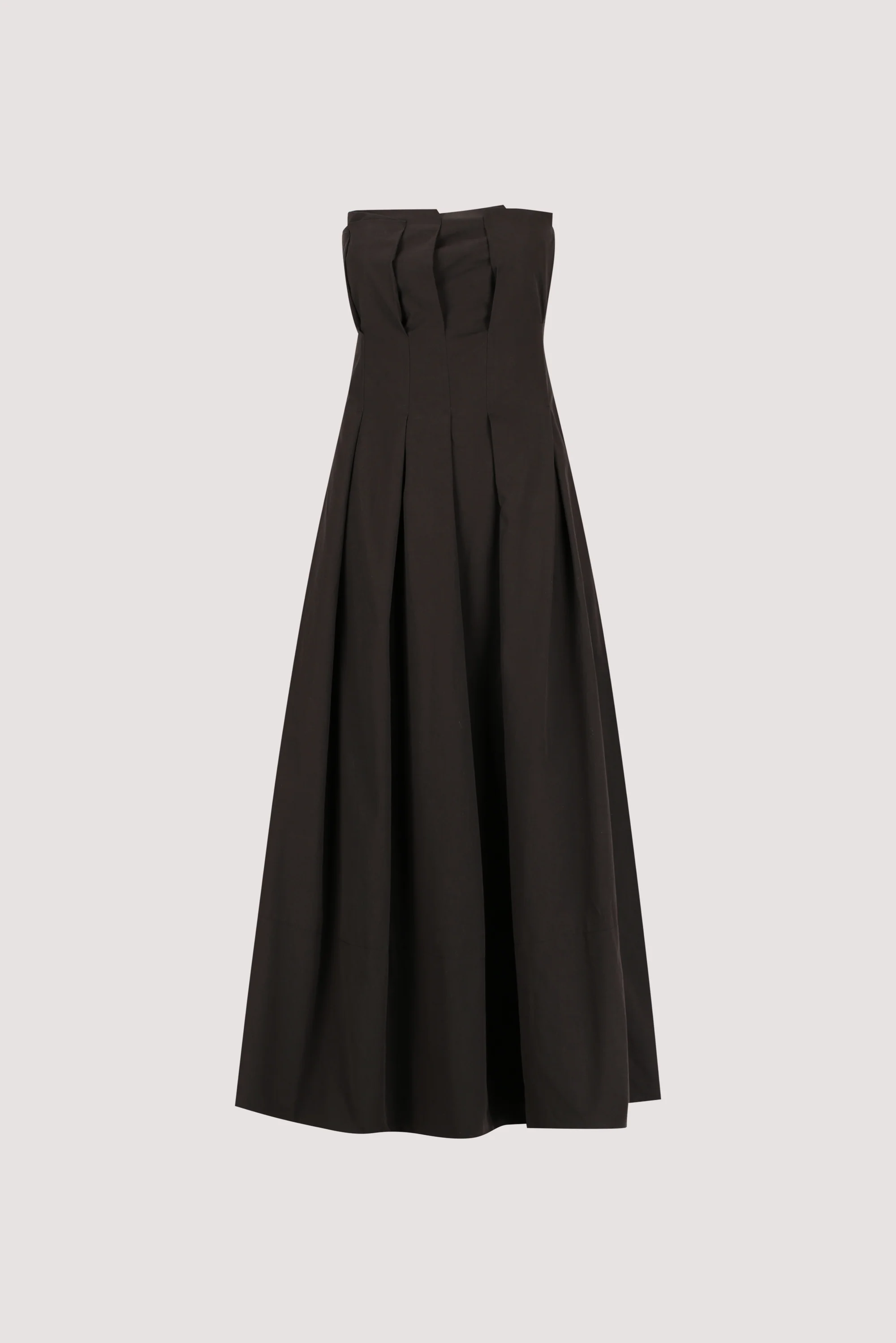 LILLY BLACK COTTON STRAPLESS MIDI DRESS - Image 6