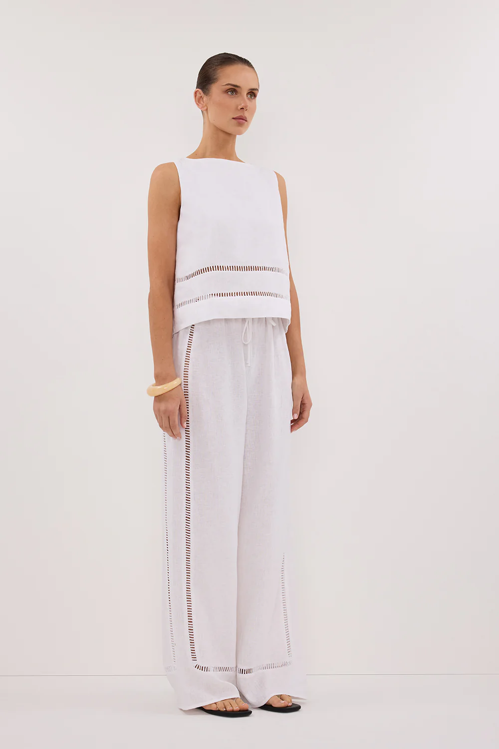 LINDSAY WHITE LINEN BOXY TOP - Image 7