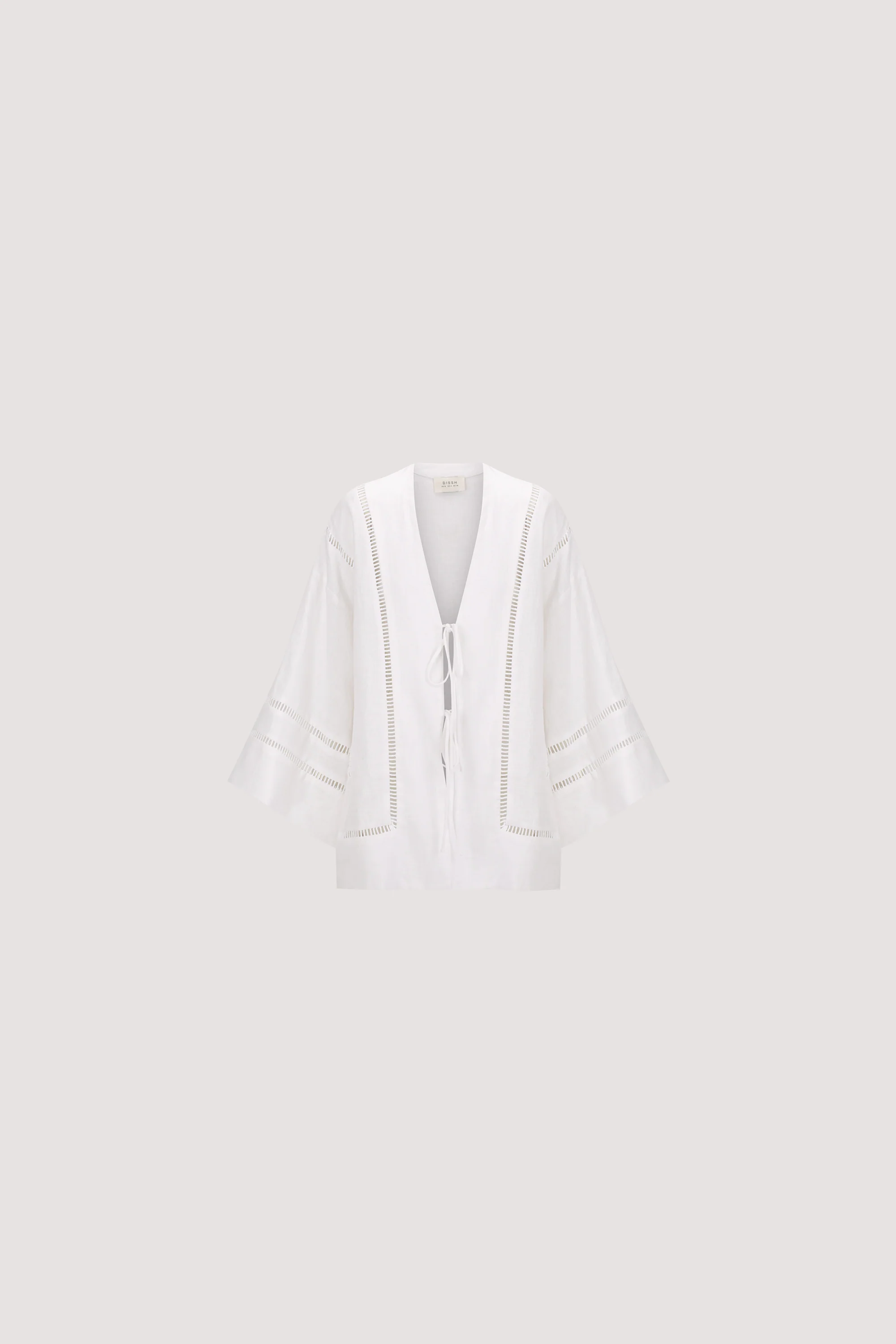 LINDSAY WHITE LINEN KIMONO TOP - Image 7