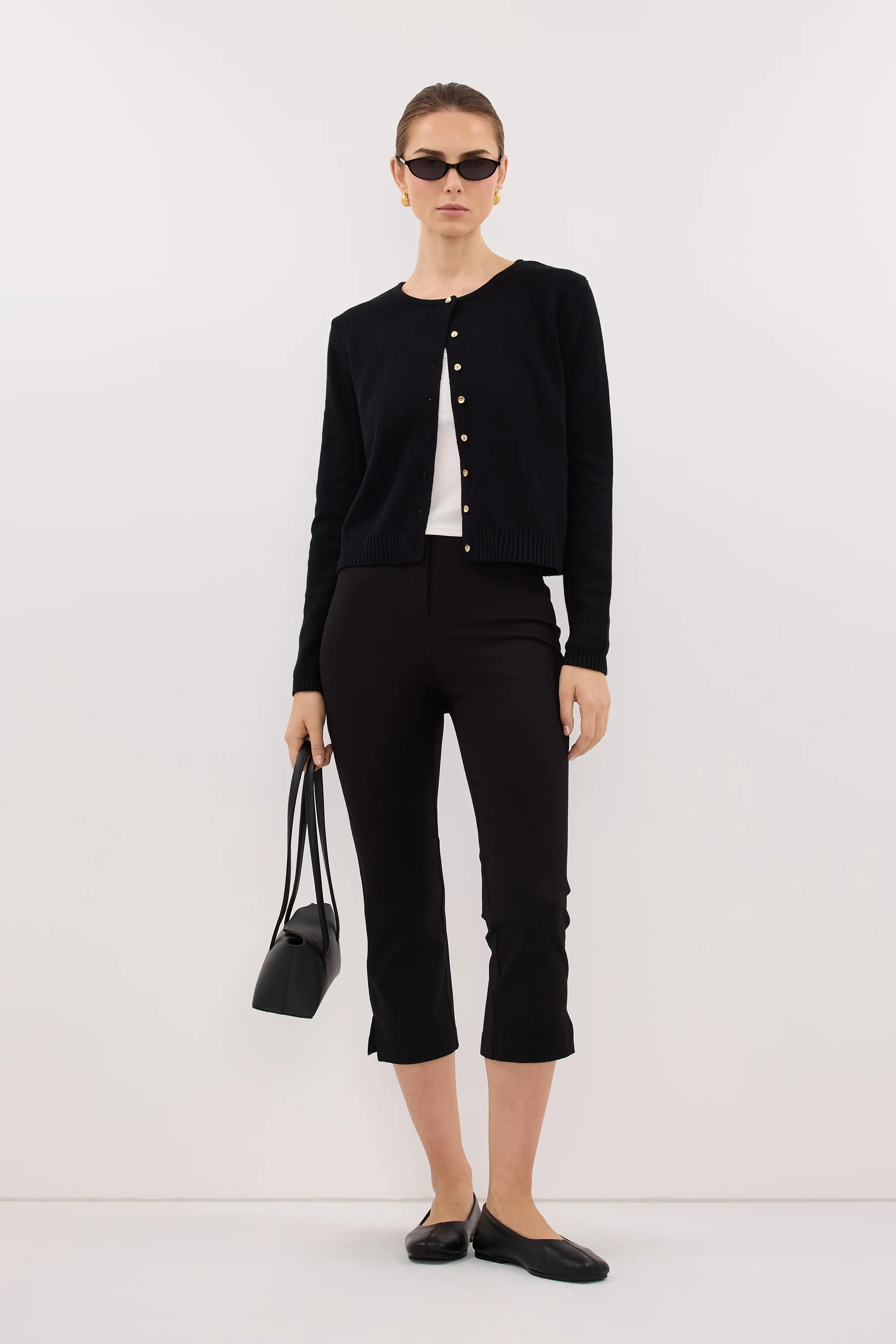 LISE BLACK LIGHT KNIT CARDIGAN