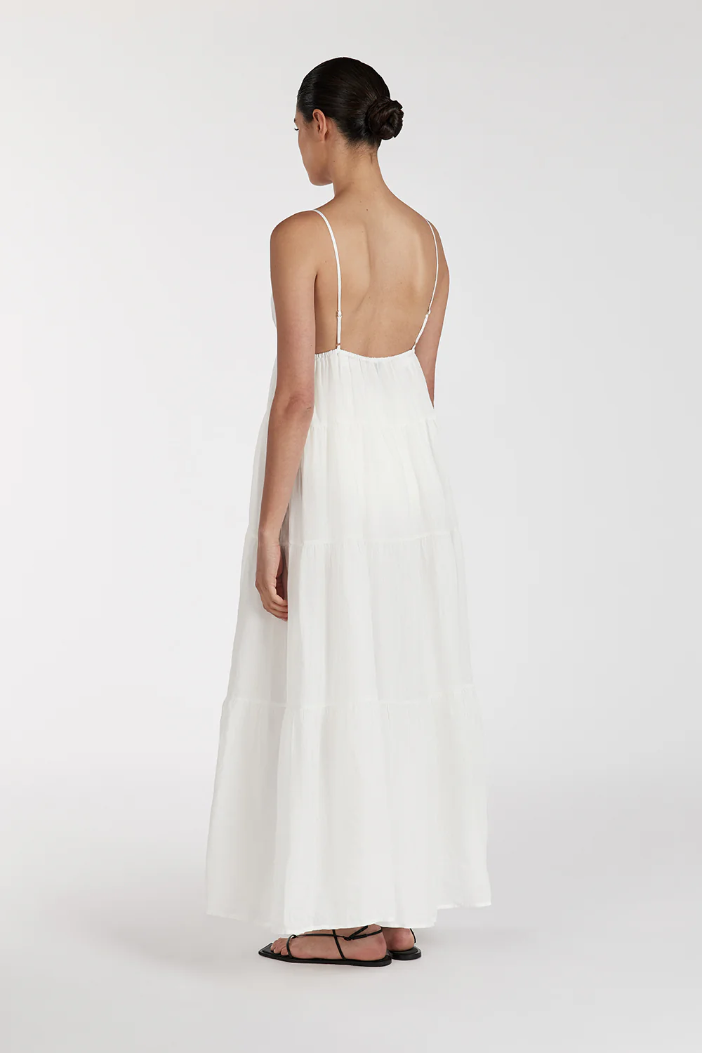 LIZA WHITE RAMIE MIDI DRESS - Image 4