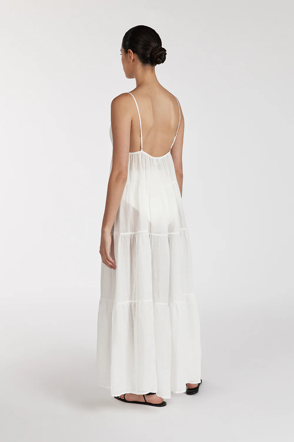 LIZA WHITE RAMIE MIDI DRESS - Image 6