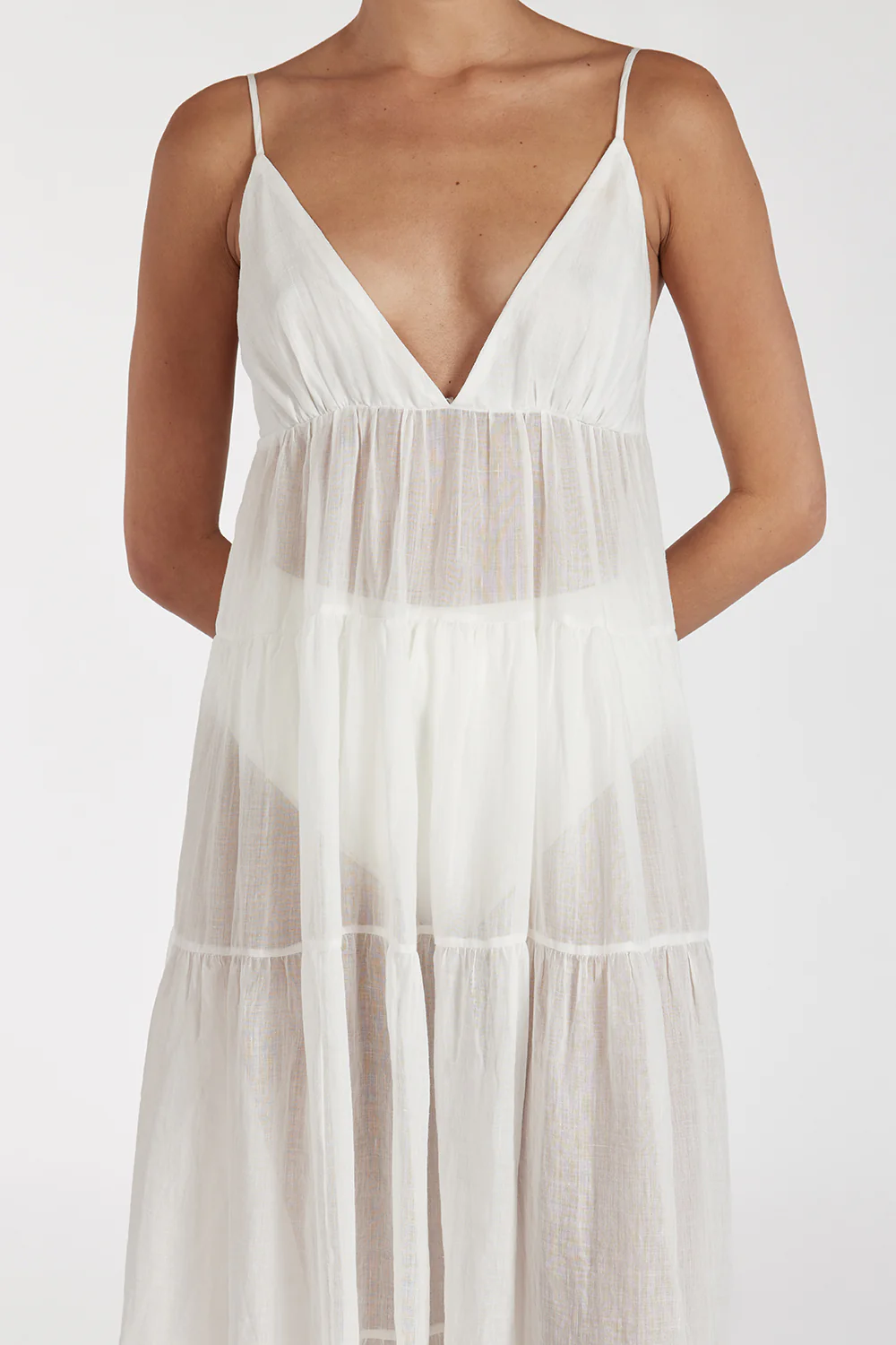LIZA WHITE RAMIE MIDI DRESS - Image 7