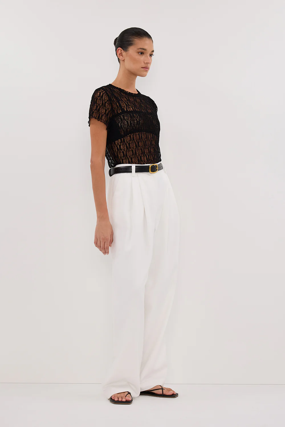 LIZZIE BLACK LACE CAP SLEEVE TOP - Image 3