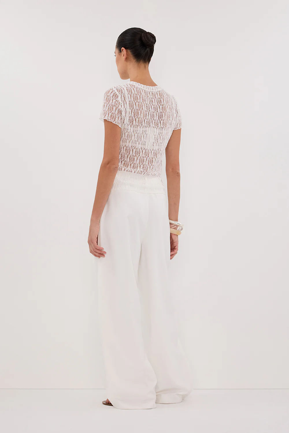 LIZZIE WHITE LACE CAP SLEEVE TOP - Image 4