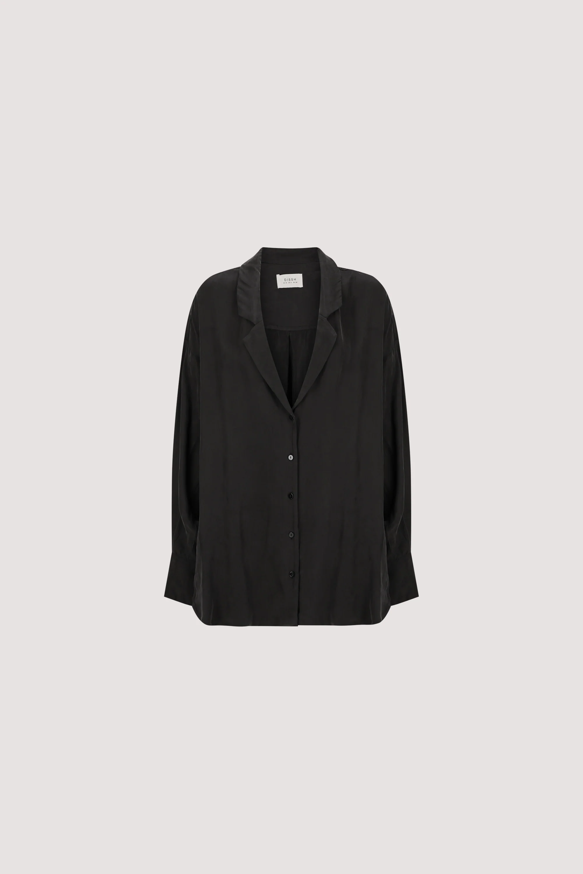 LUCILLE BLACK LONG SLEEVE CUPRO SHIRT - Image 7