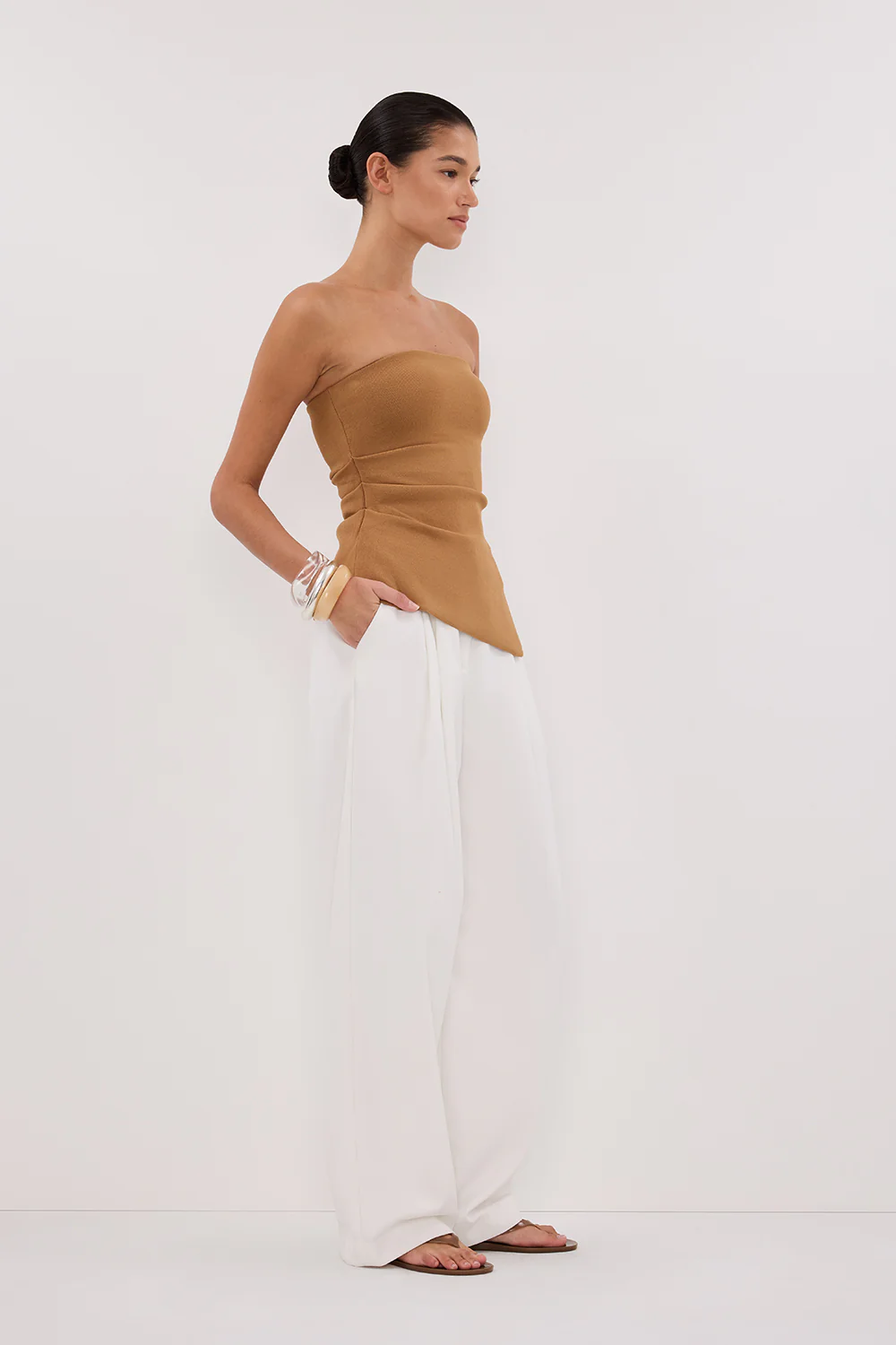 LUKE TAN BANDEAU KNIT TOP - Image 3