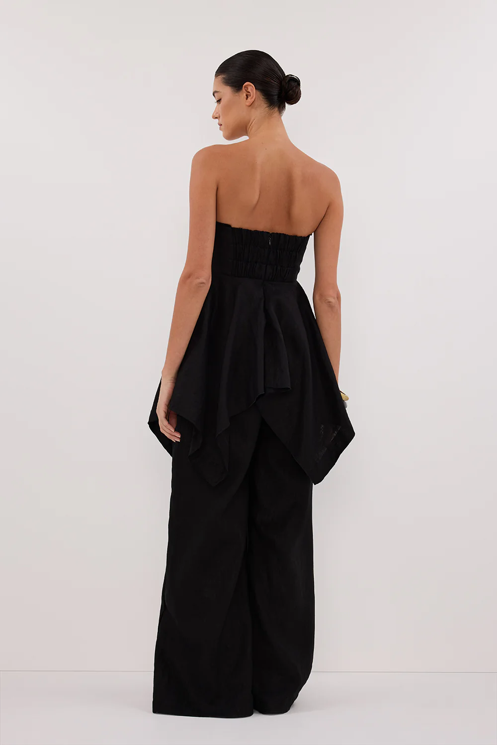 LUNA BLACK LINEN HANDKERCHIEF TOP - Image 4
