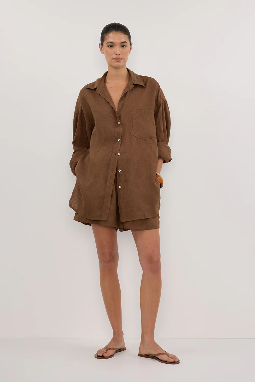LUNE FONDANT OVERSIZED LINEN SHIRT