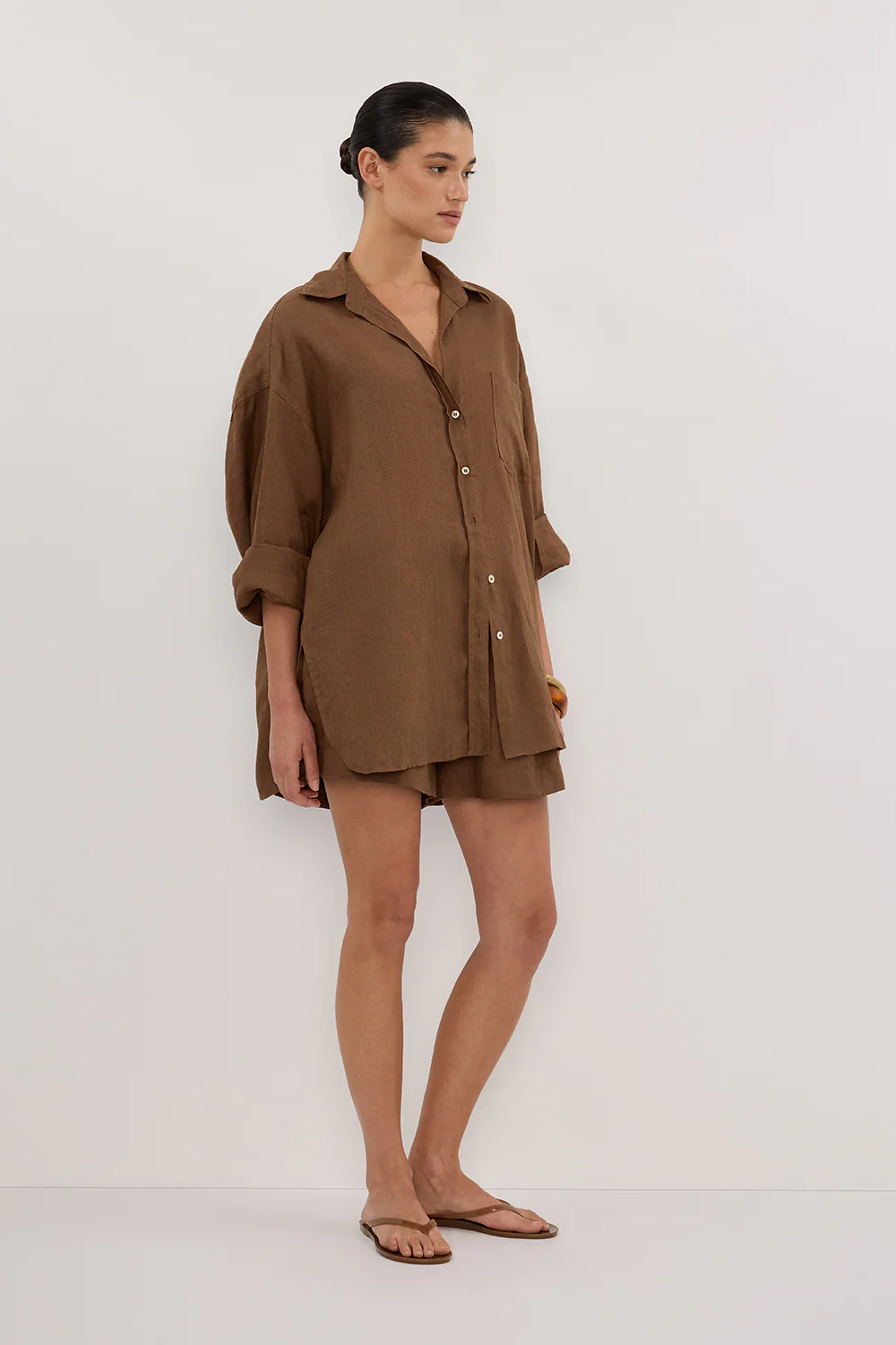 LUNE FONDANT OVERSIZED LINEN SHIRT - Image 3