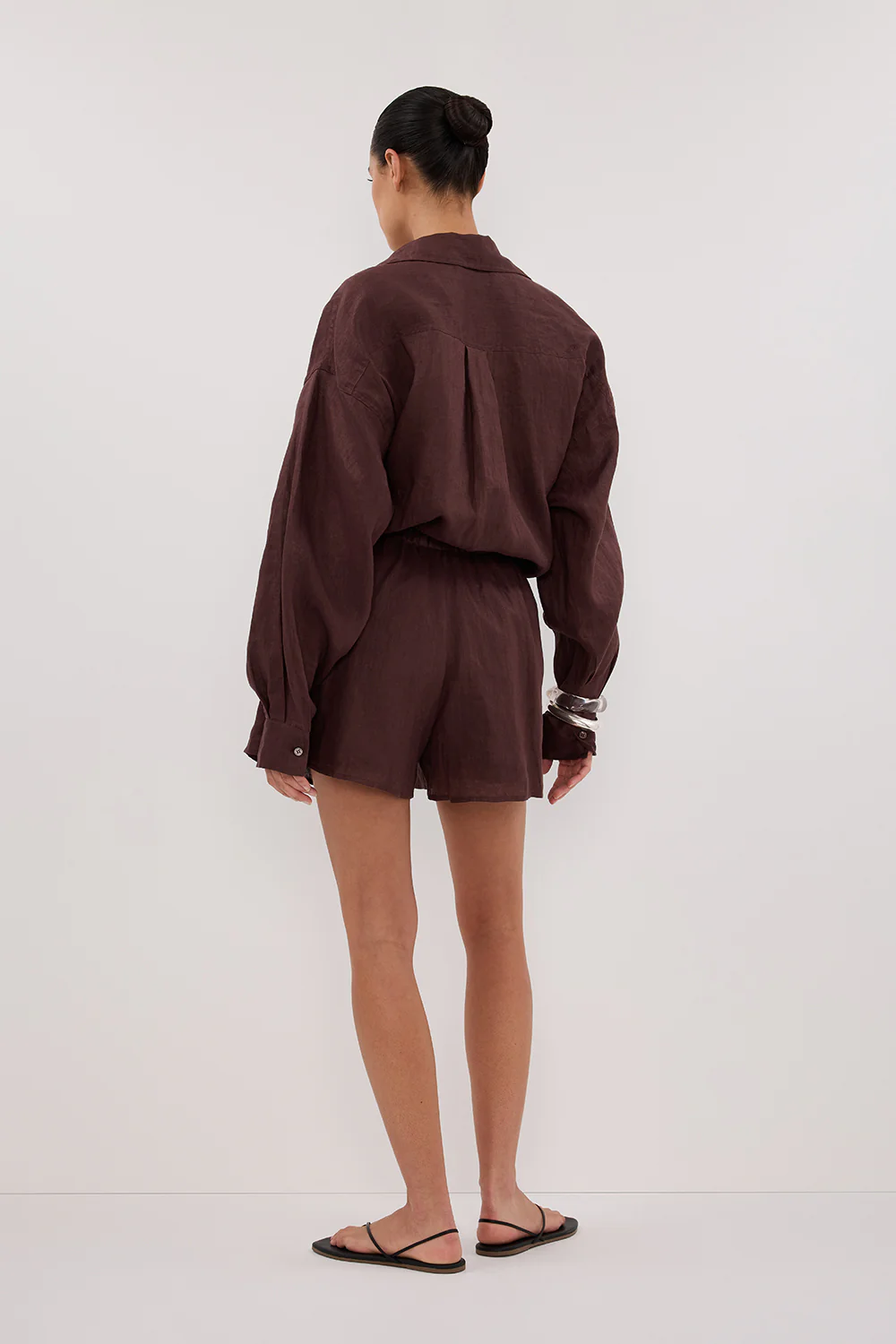 LUNE WALNUT LINEN SHORT - Image 4
