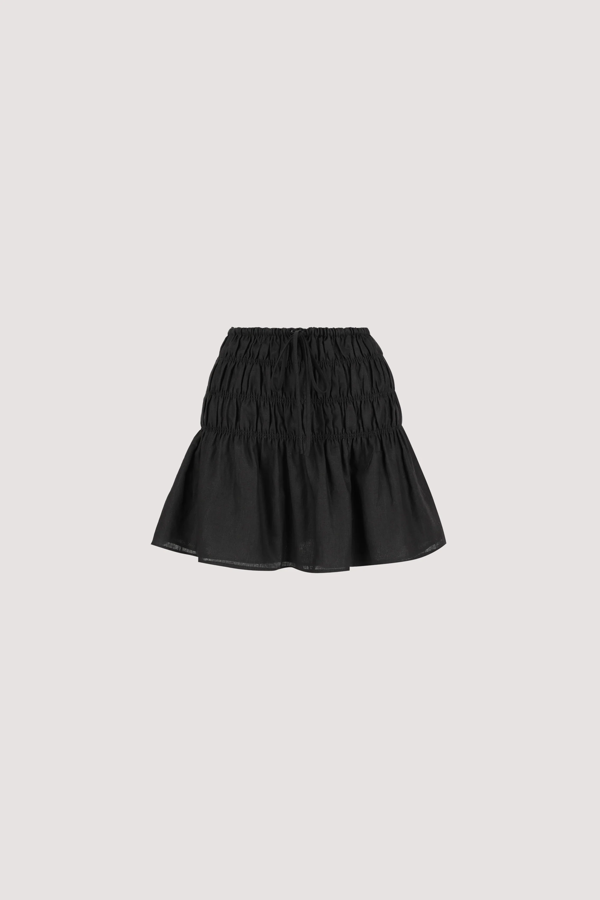 MAIA BLACK LINEN MINI SKIRT - Image 8