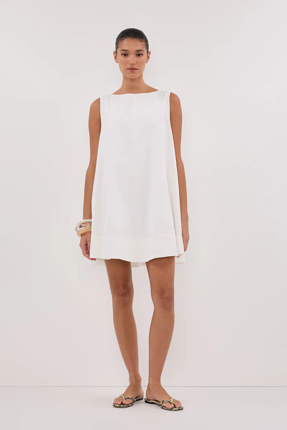 MAISIE WHITE POPLIN MINI DRESS
