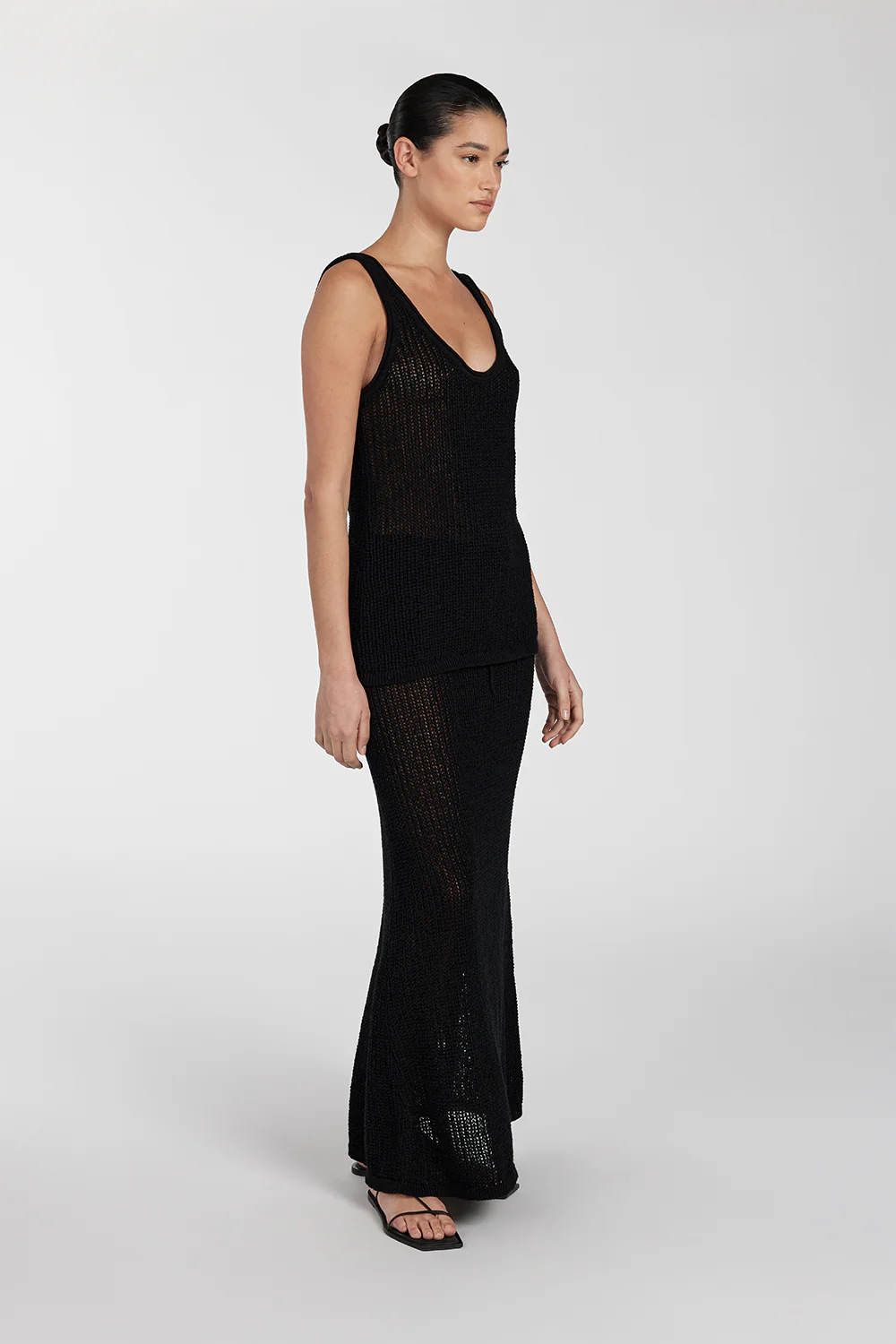 MARGOT BLACK SCOOP CROCHET TANK - Image 4