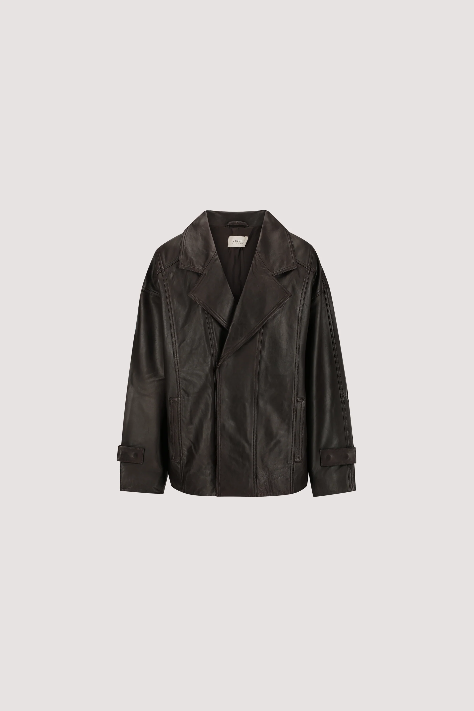 MARGOT CHOC OVERSIZED LEATHER JACKET - Image 8