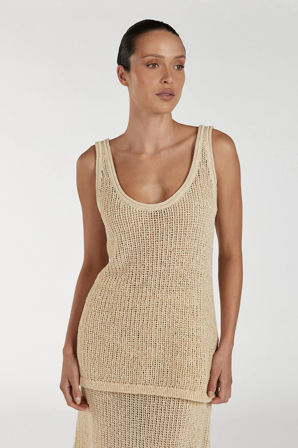 MARGOT WHEAT SCOOP CROCHET TANK - Image 2