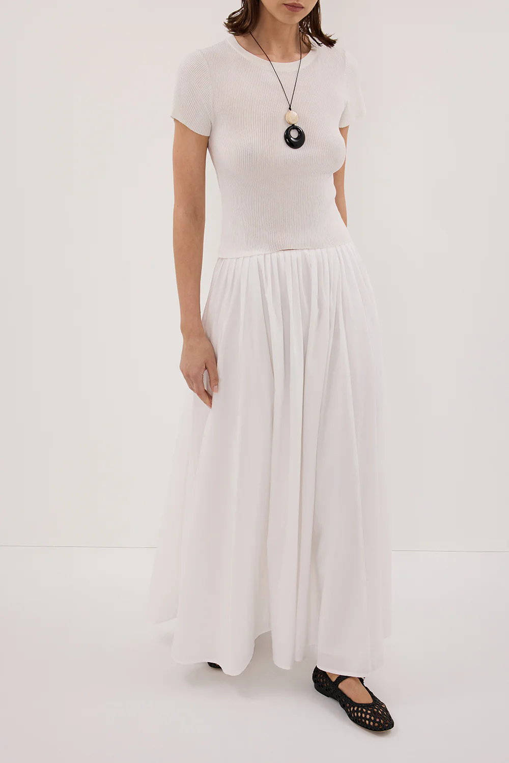 MARINA OFF WHITE MIDI SKIRT - Image 3