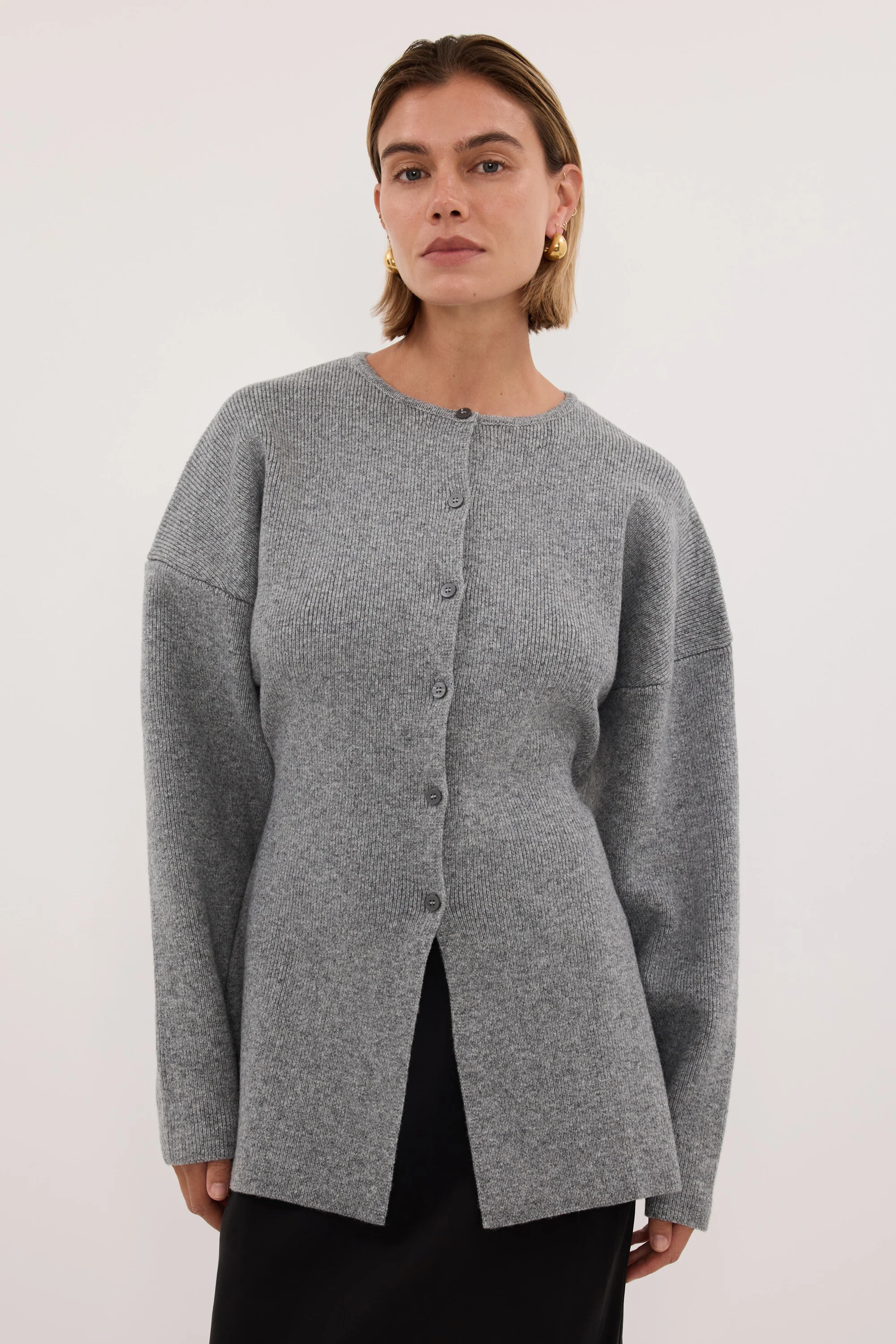 MARTHA GREY MARLE CINCHED CARDIGAN - Image 2