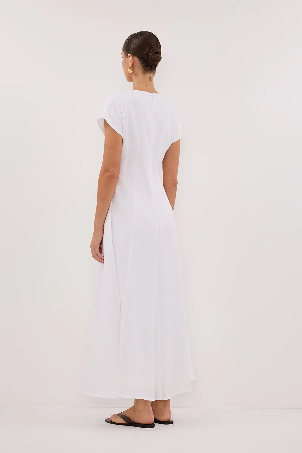 MATISSE WHITE LINEN MIDI DRESS - Image 4
