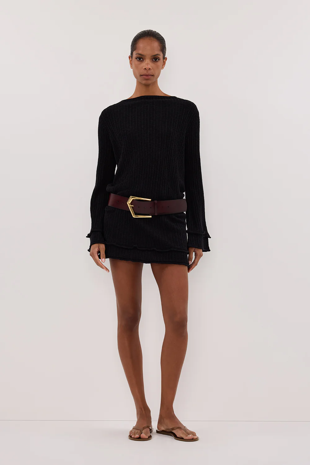 MAX BLACK KNIT MINI DRESS