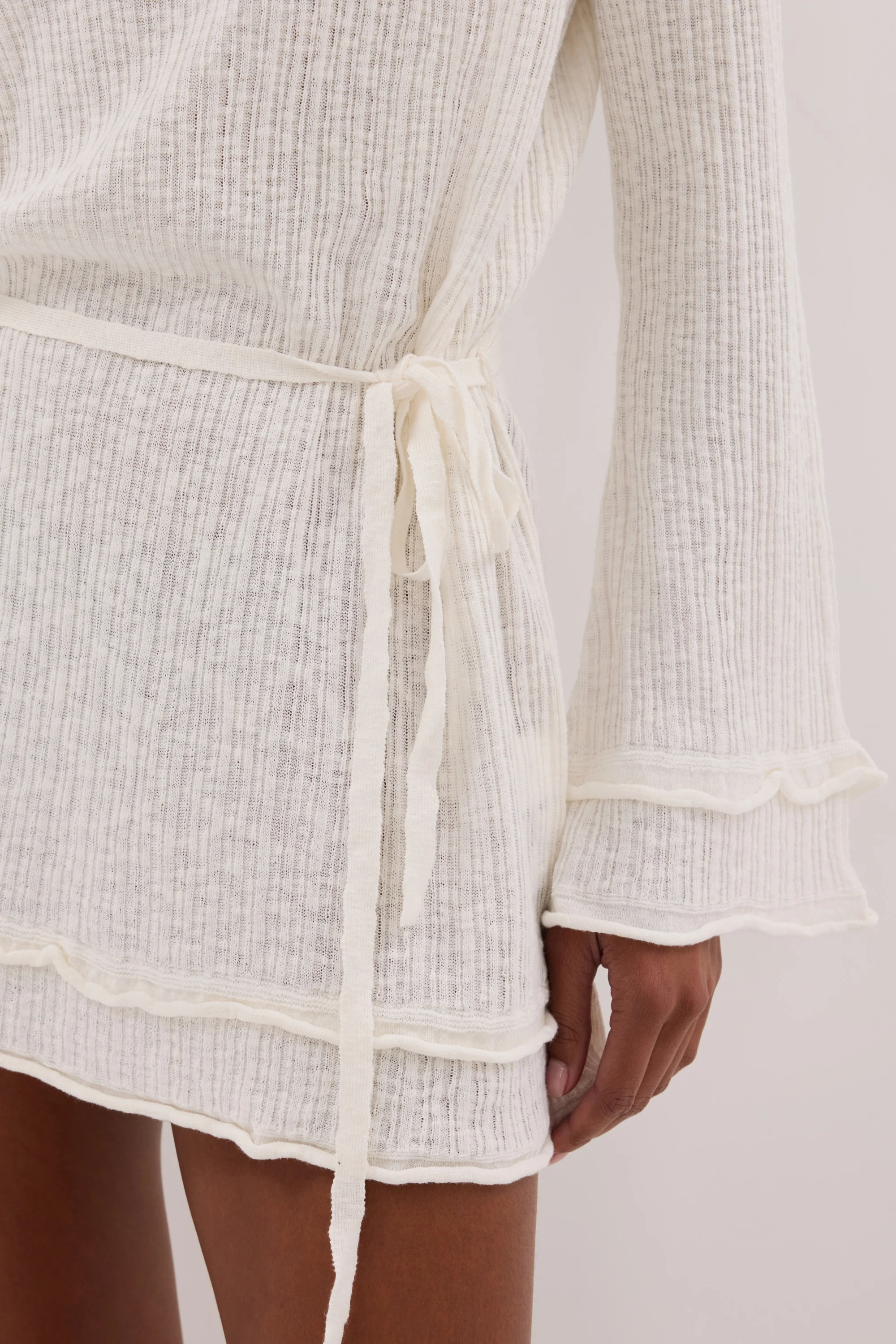 MAX IVORY KNIT MINI DRESS - Image 5