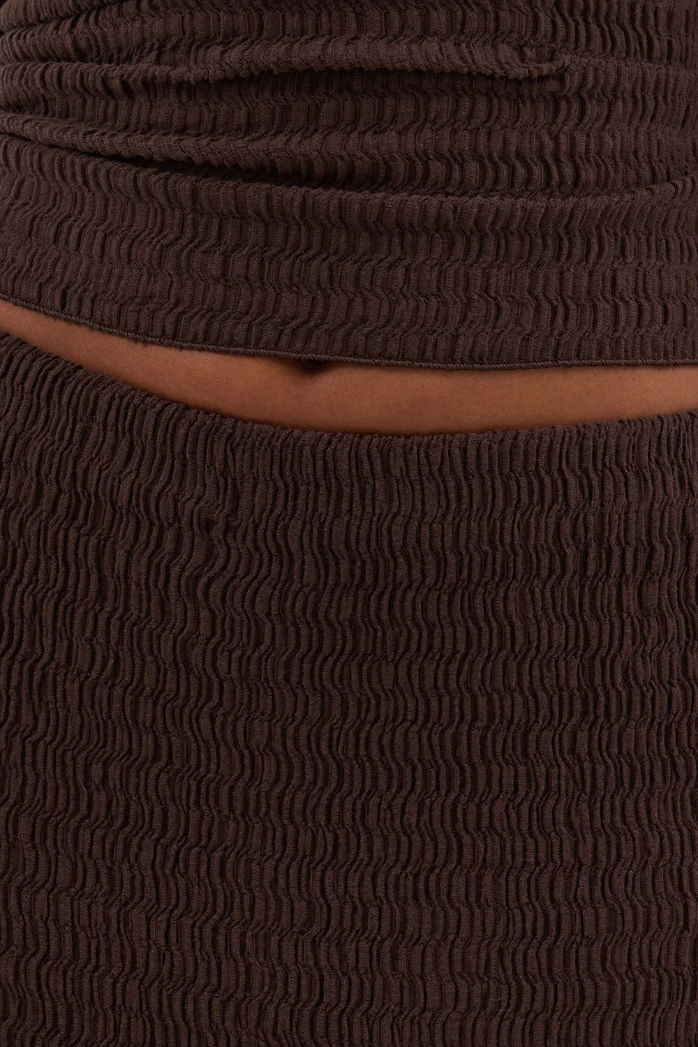 MELISSA CHOCOLATE KNIT MIDI SKIRT - Image 5