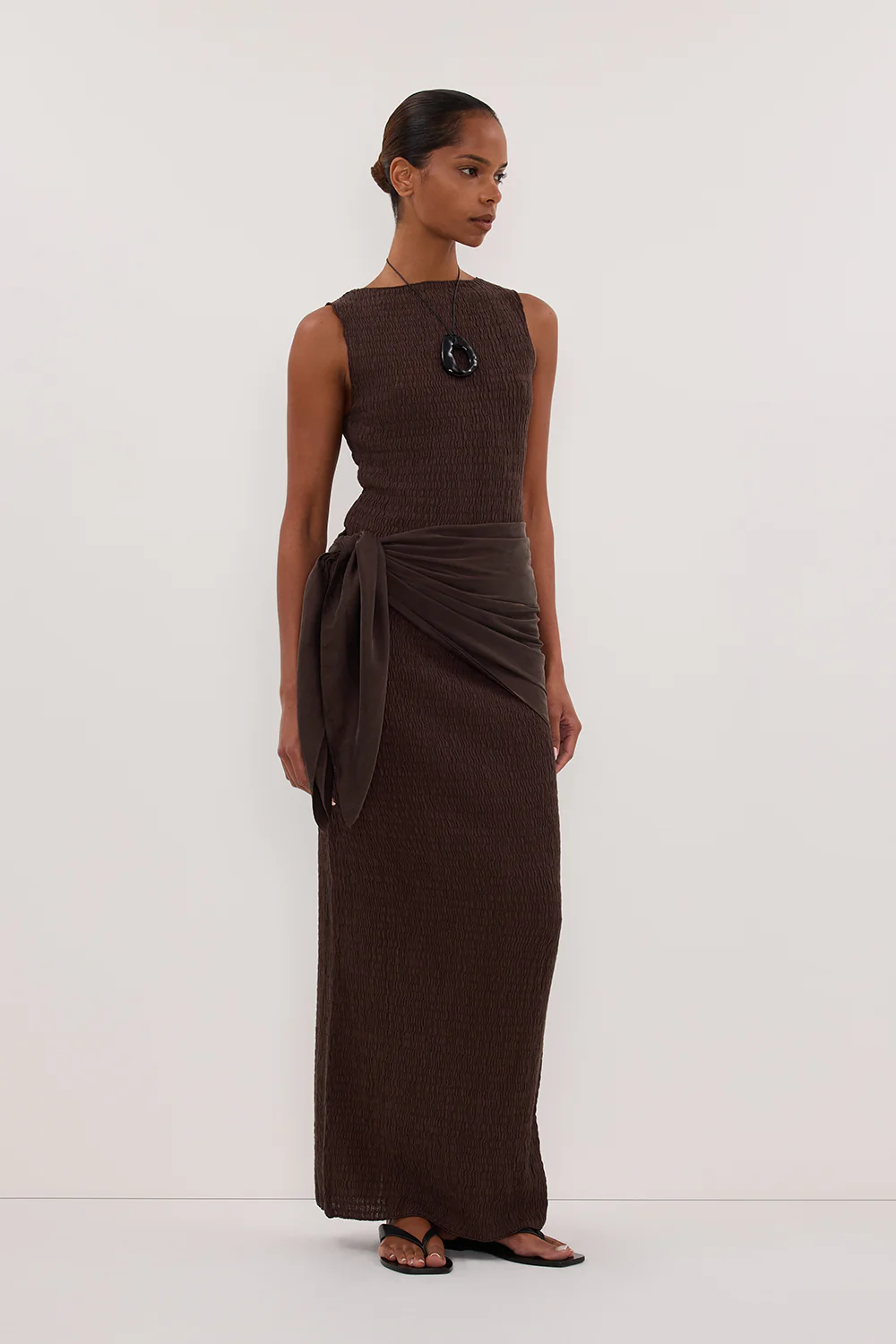 MELISSA CHOCOLATE SLEEVELESS KNIT TOP - Image 3