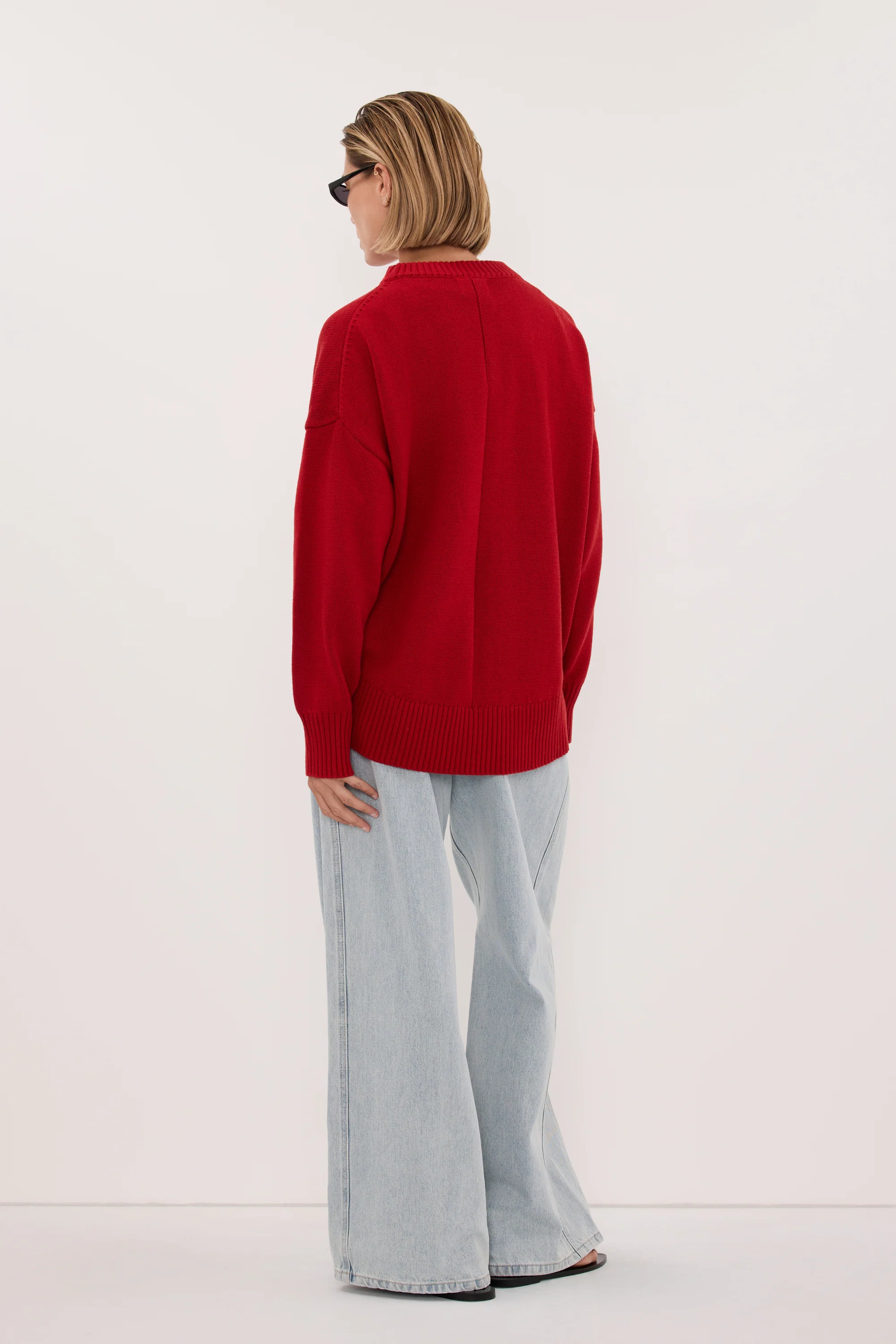 MILA BURNT RED CREW NECK KNIT JUMPER - Image 8