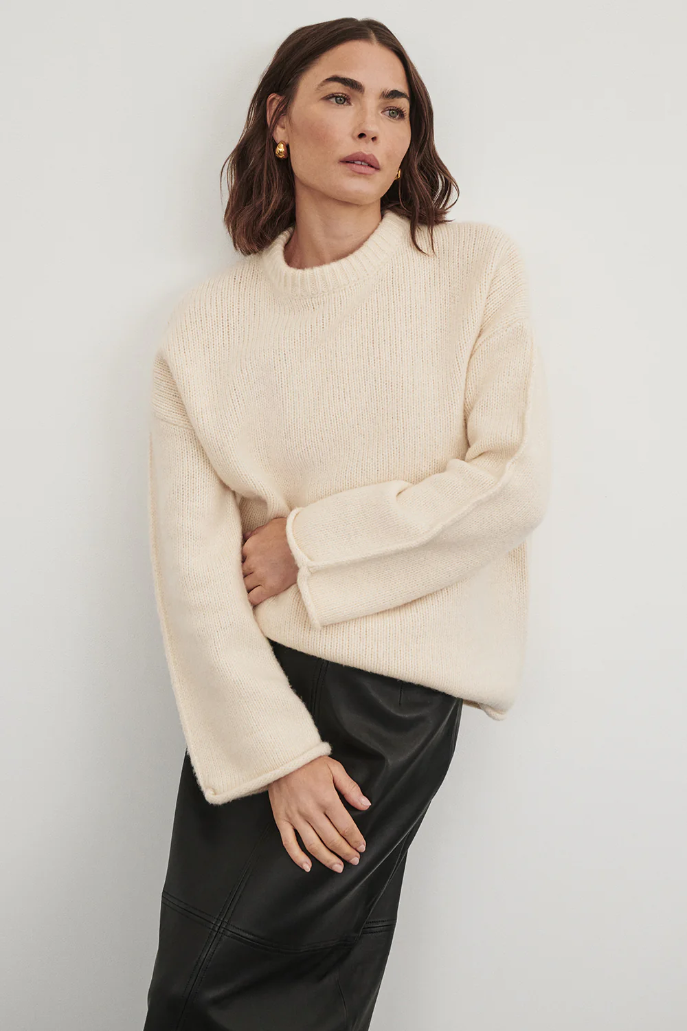 MILLY CREAM CREW NECK KNIT JUMPER