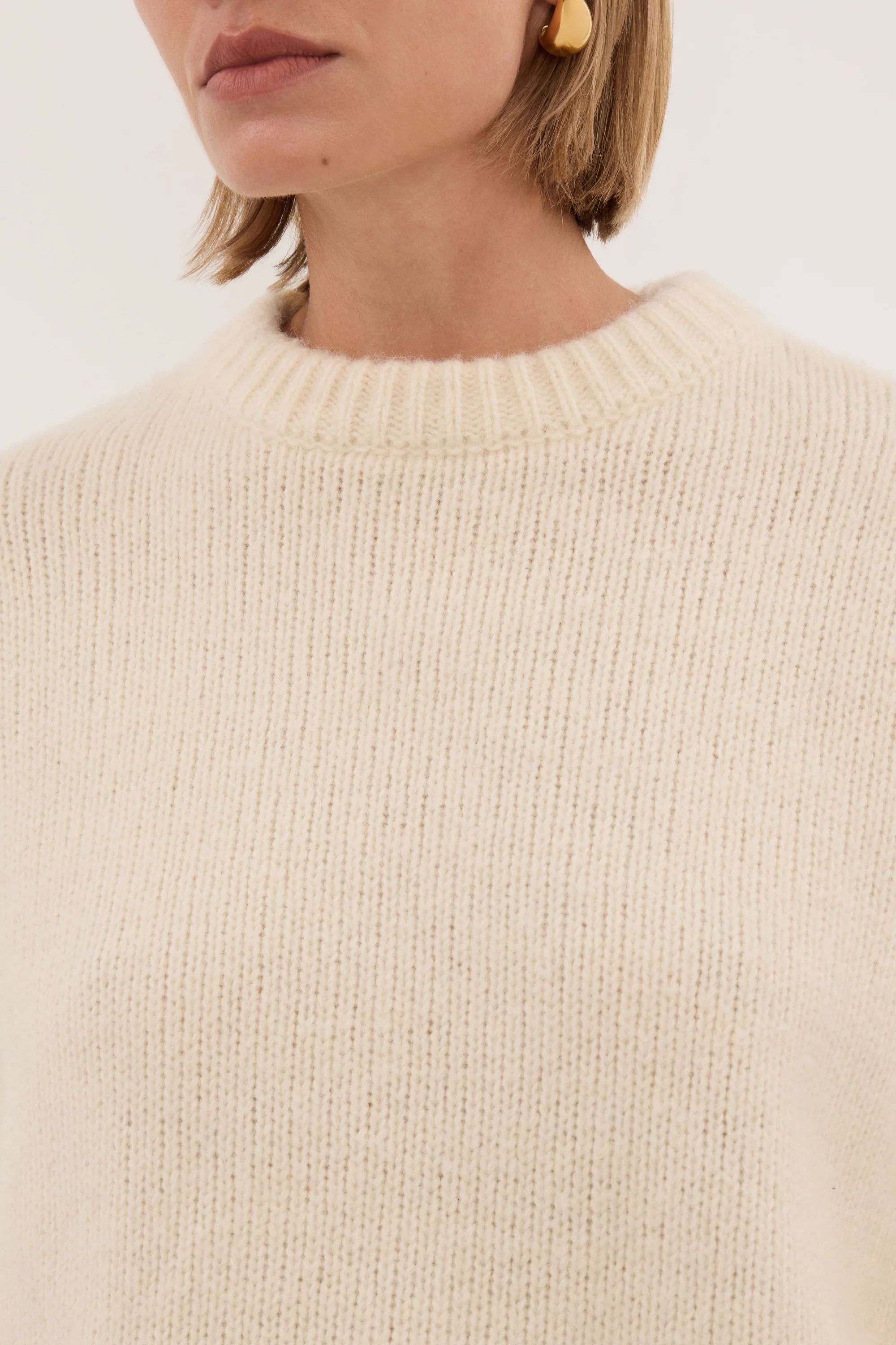 MILLY CREAM CREW NECK KNIT JUMPER - Image 6