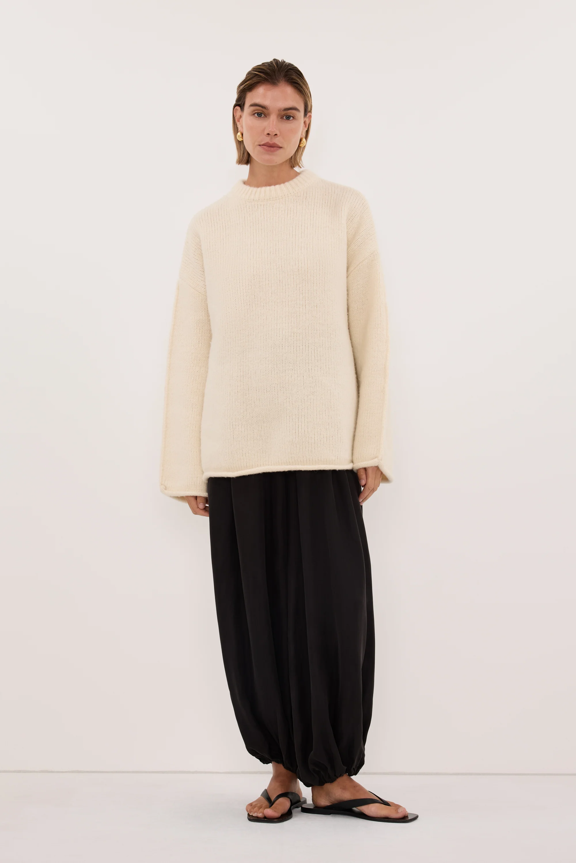 MILLY CREAM CREW NECK KNIT JUMPER - Image 7
