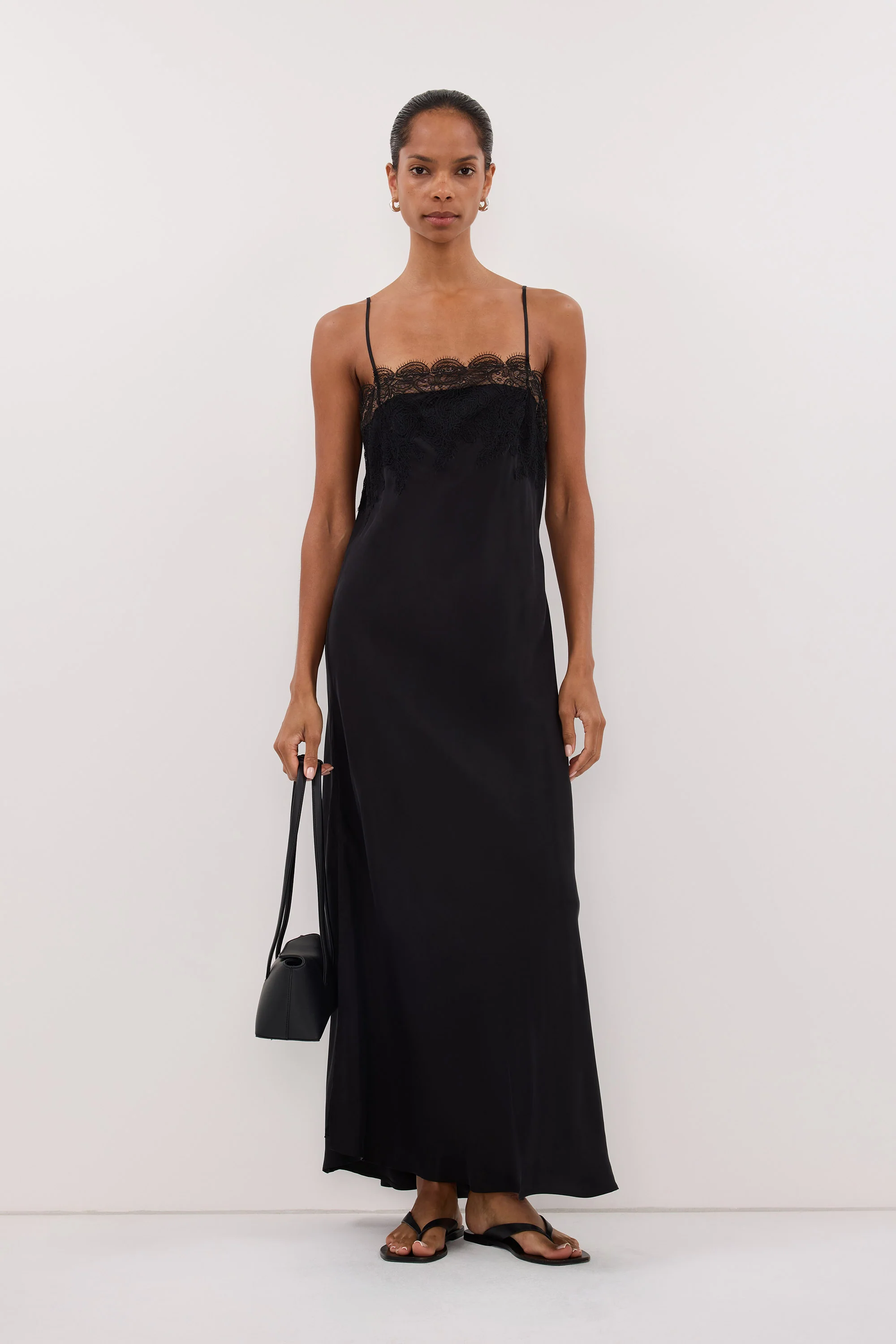 MINA BLACK CUPRO LACE DRESS - Image 2