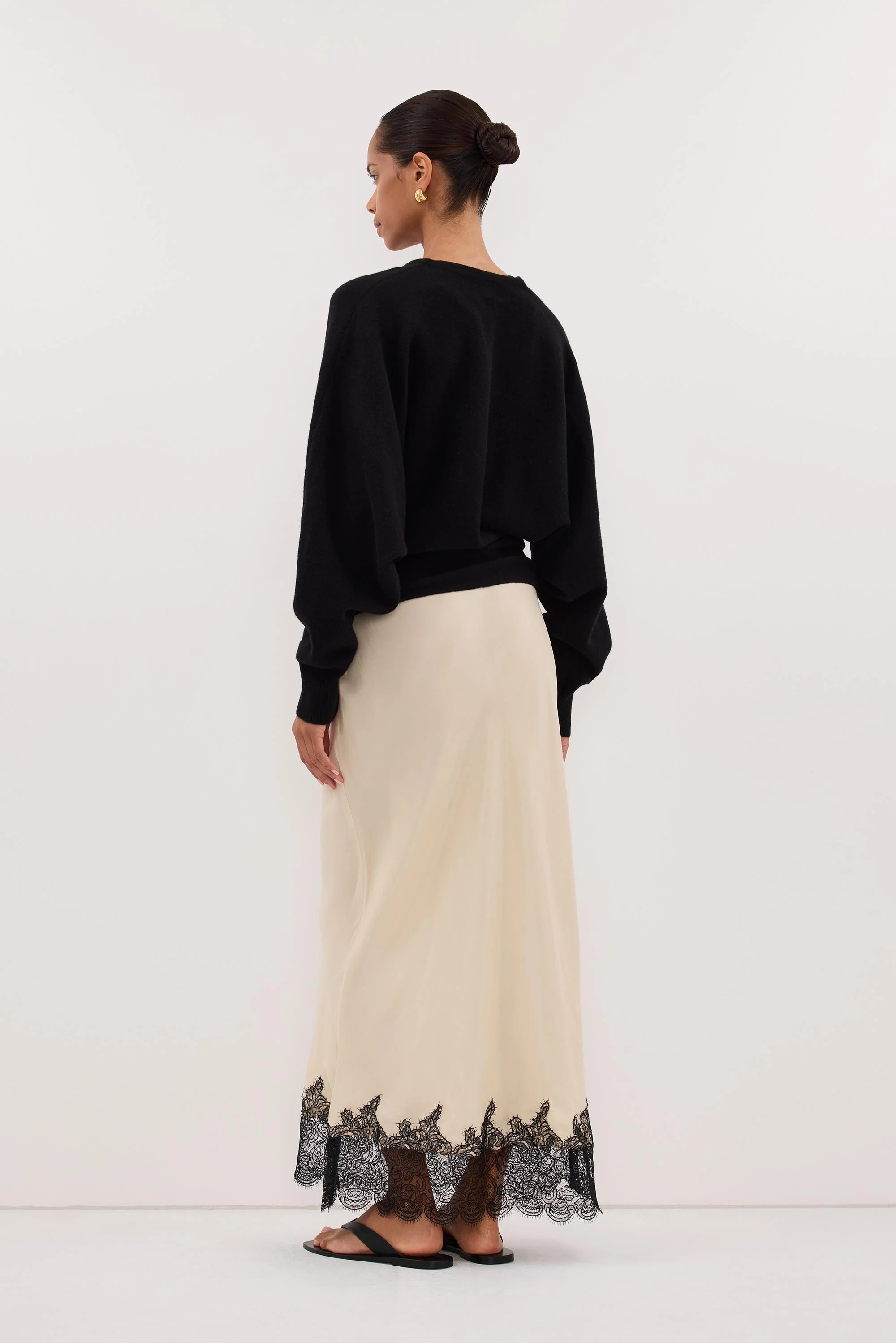 MINA STRAW CUPRO LACE MIDI SKIRT - Image 7