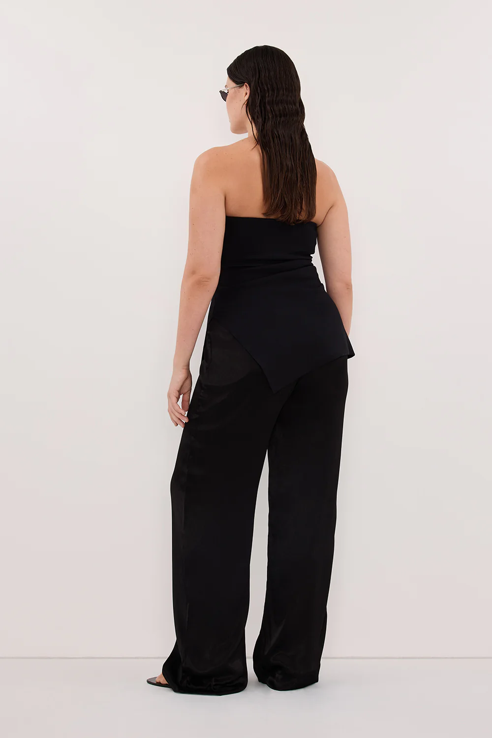 MONICA BLACK SATIN PANT - Image 7