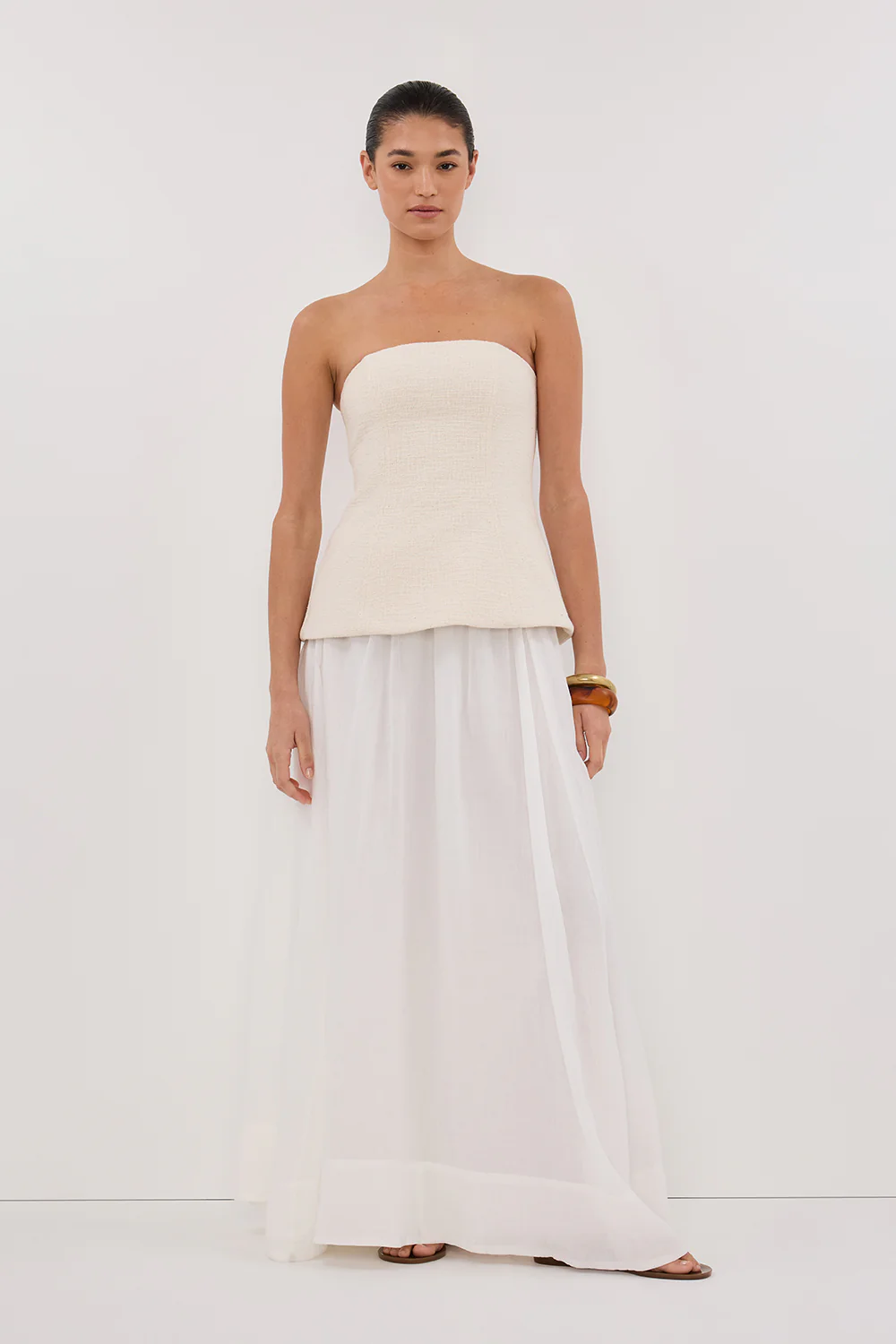 NIA NATURAL STRAPLESS TOP