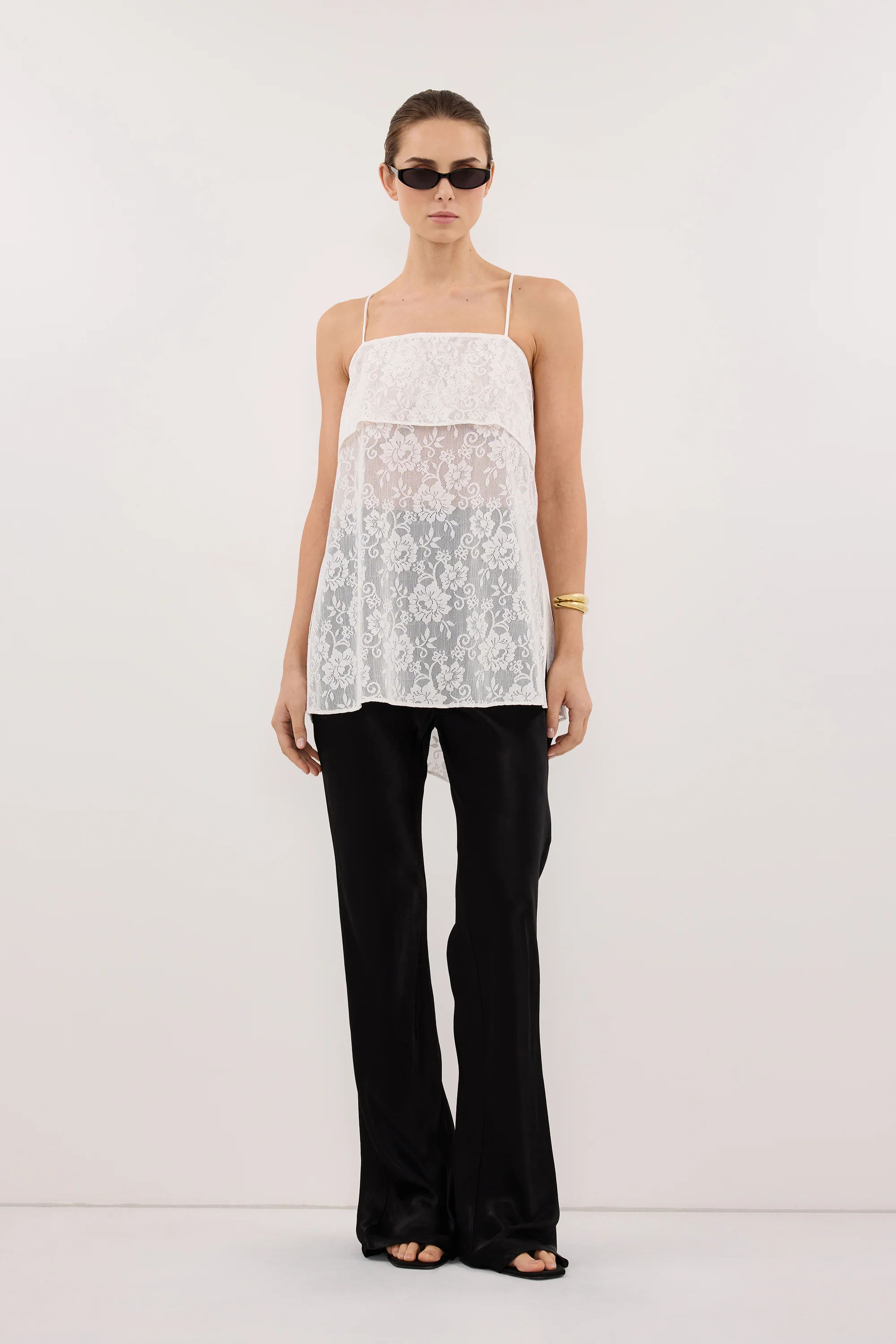 NIKKI BLACK SATIN BIAS PANT