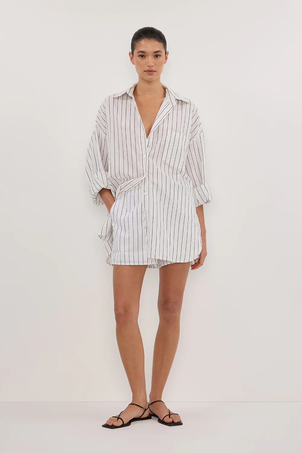 OLLIE WHITE STRIPE SHIRT