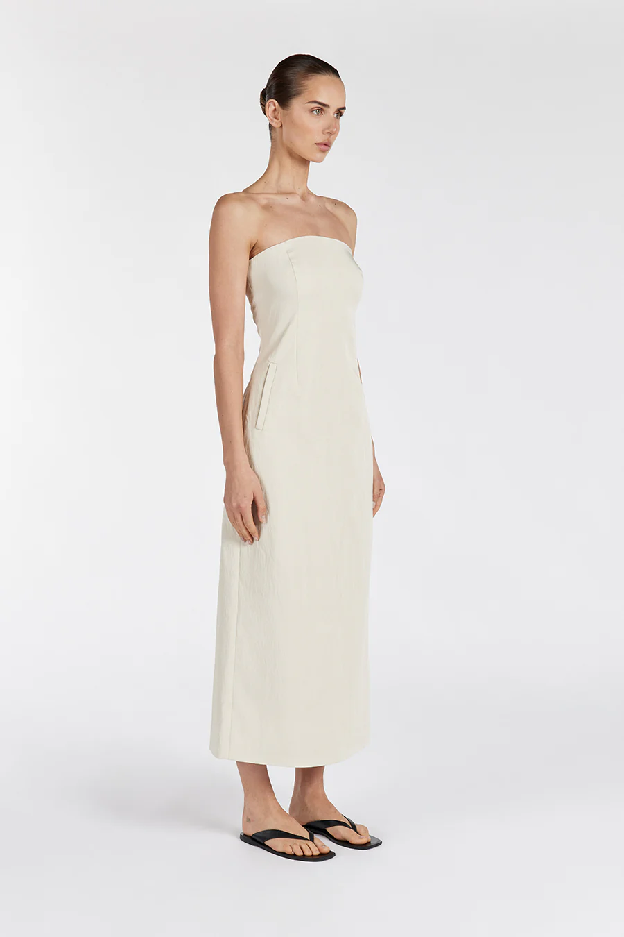 OPAL OAT STRAPLESS MIDI DRESS - Image 3