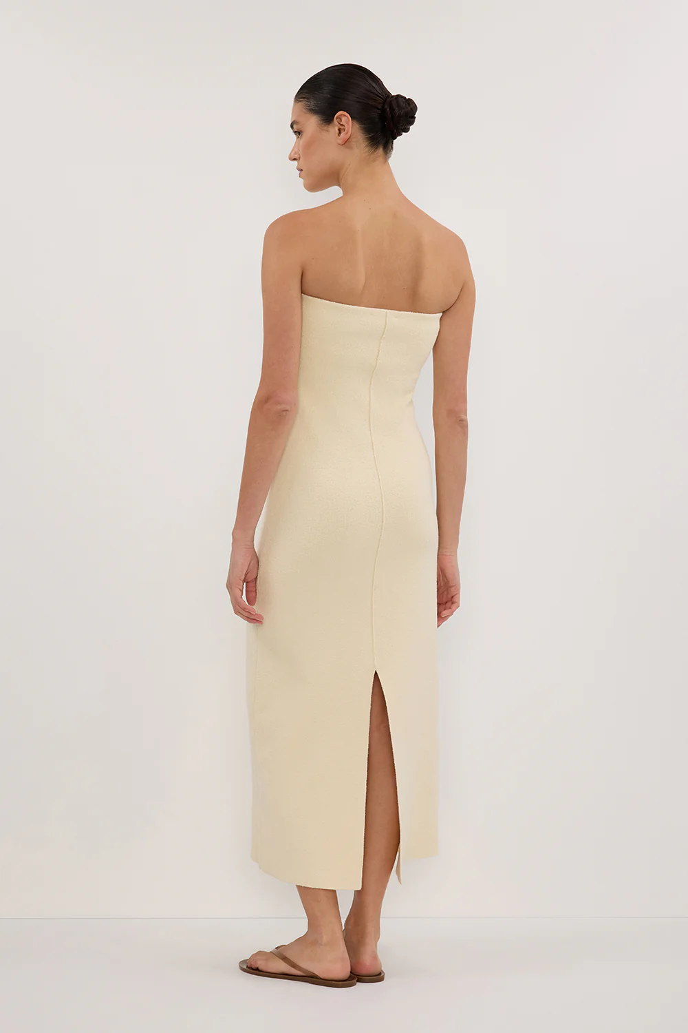 OWEN CREAM CREPE BANDEAU DRESS - Image 5