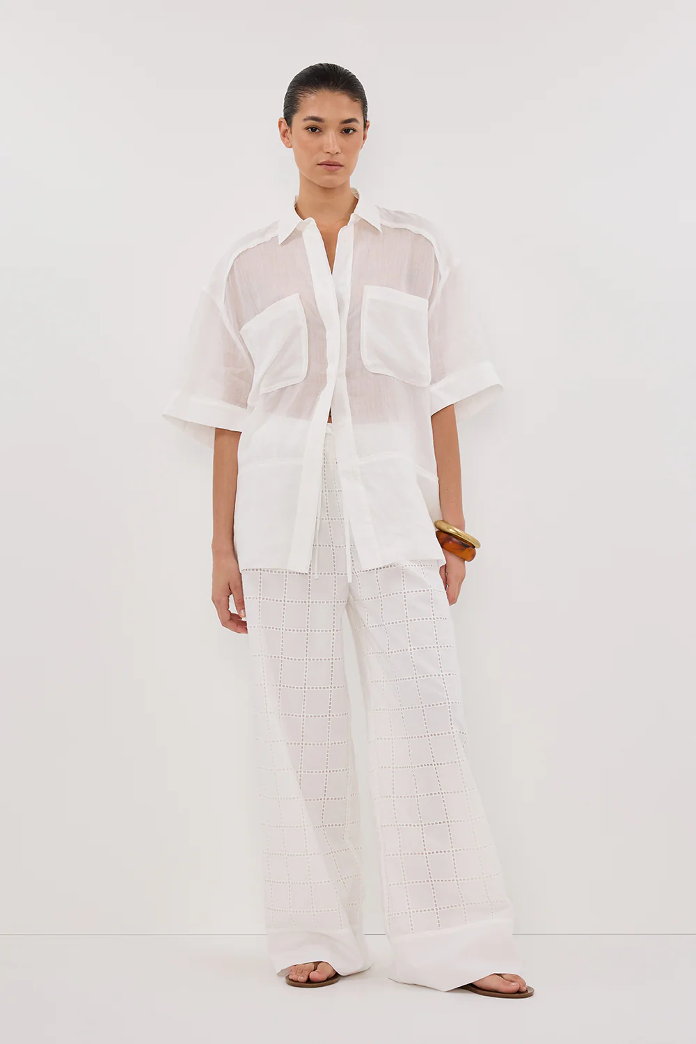 OWEN WHITE BRODERIE PANT - Image 2