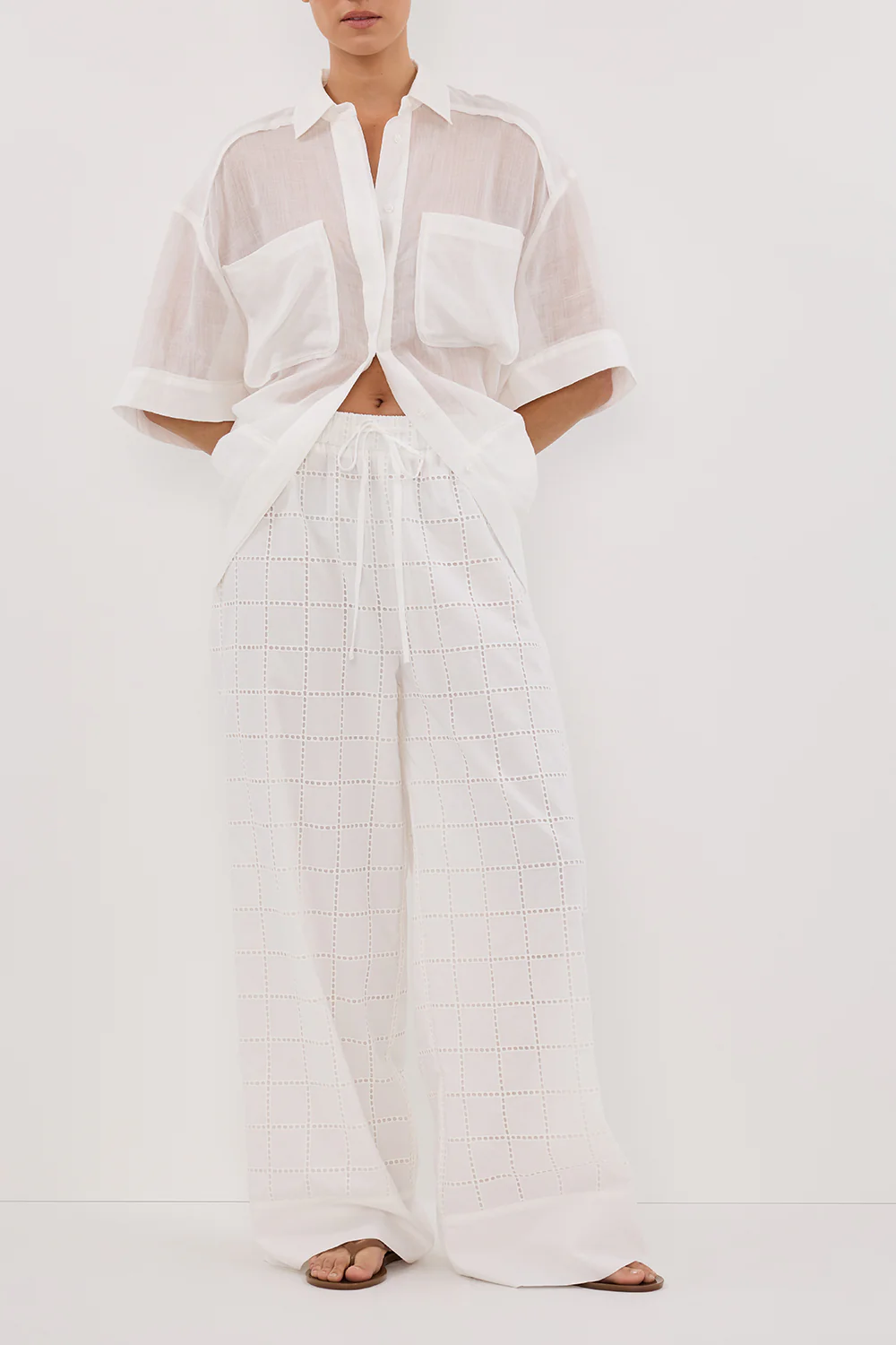 OWEN WHITE BRODERIE PANT - Image 3