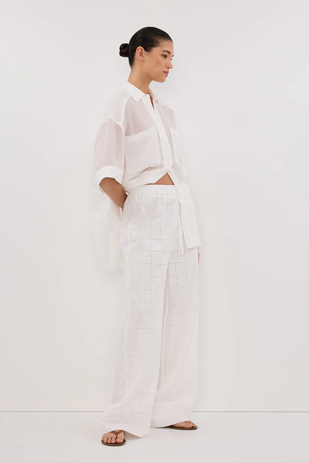 OWEN WHITE BRODERIE PANT - Image 4