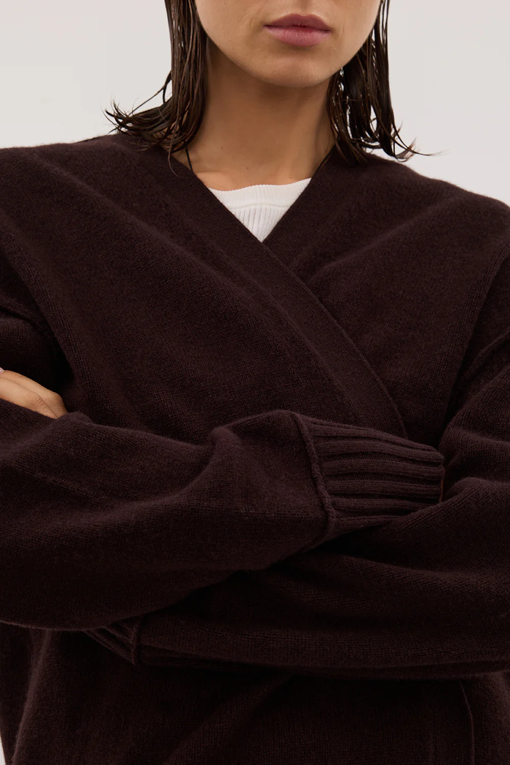 PAIGE CHOC LONGLINE WOOL KNIT COAT - Image 6