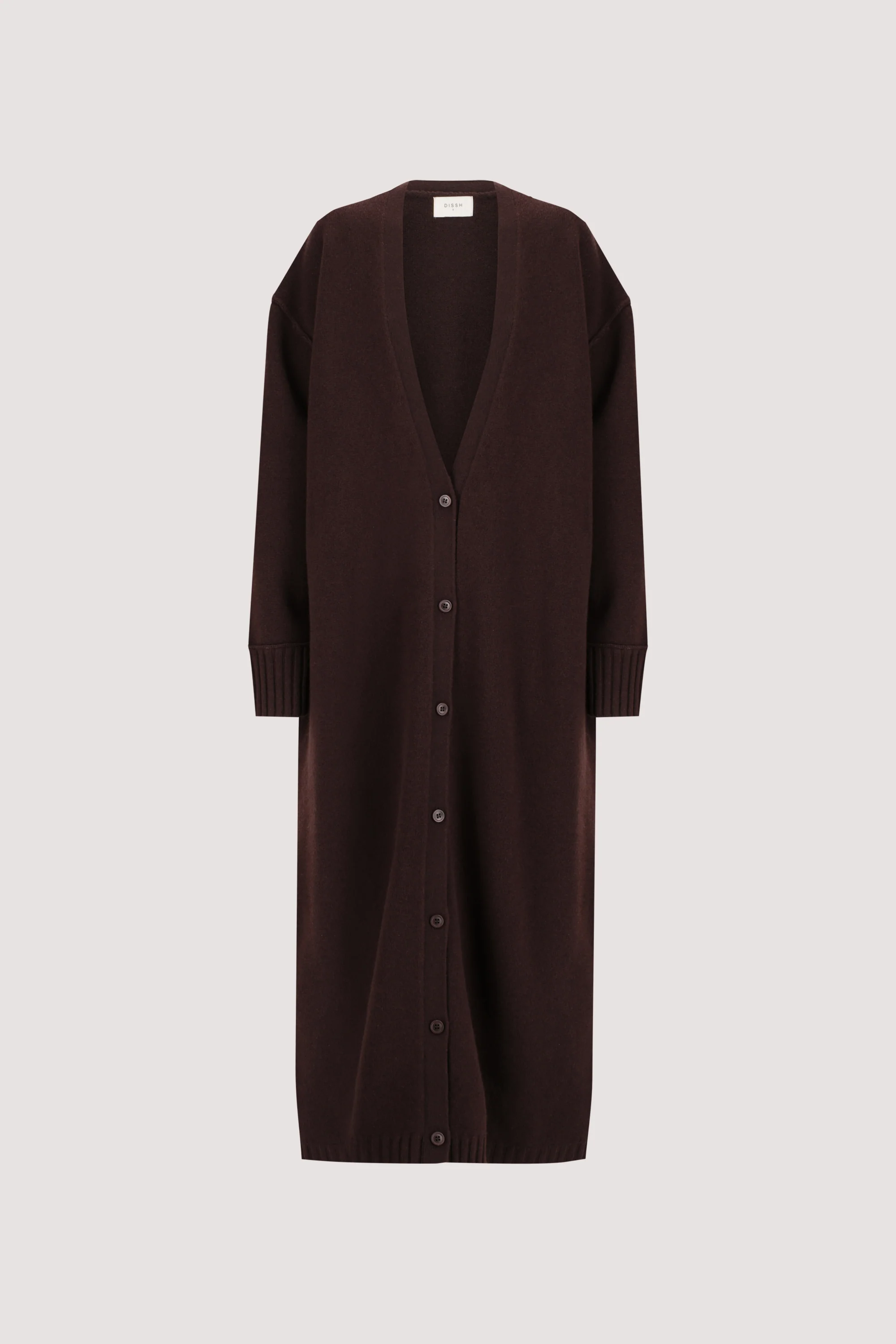 PAIGE CHOC LONGLINE WOOL KNIT COAT - Image 7