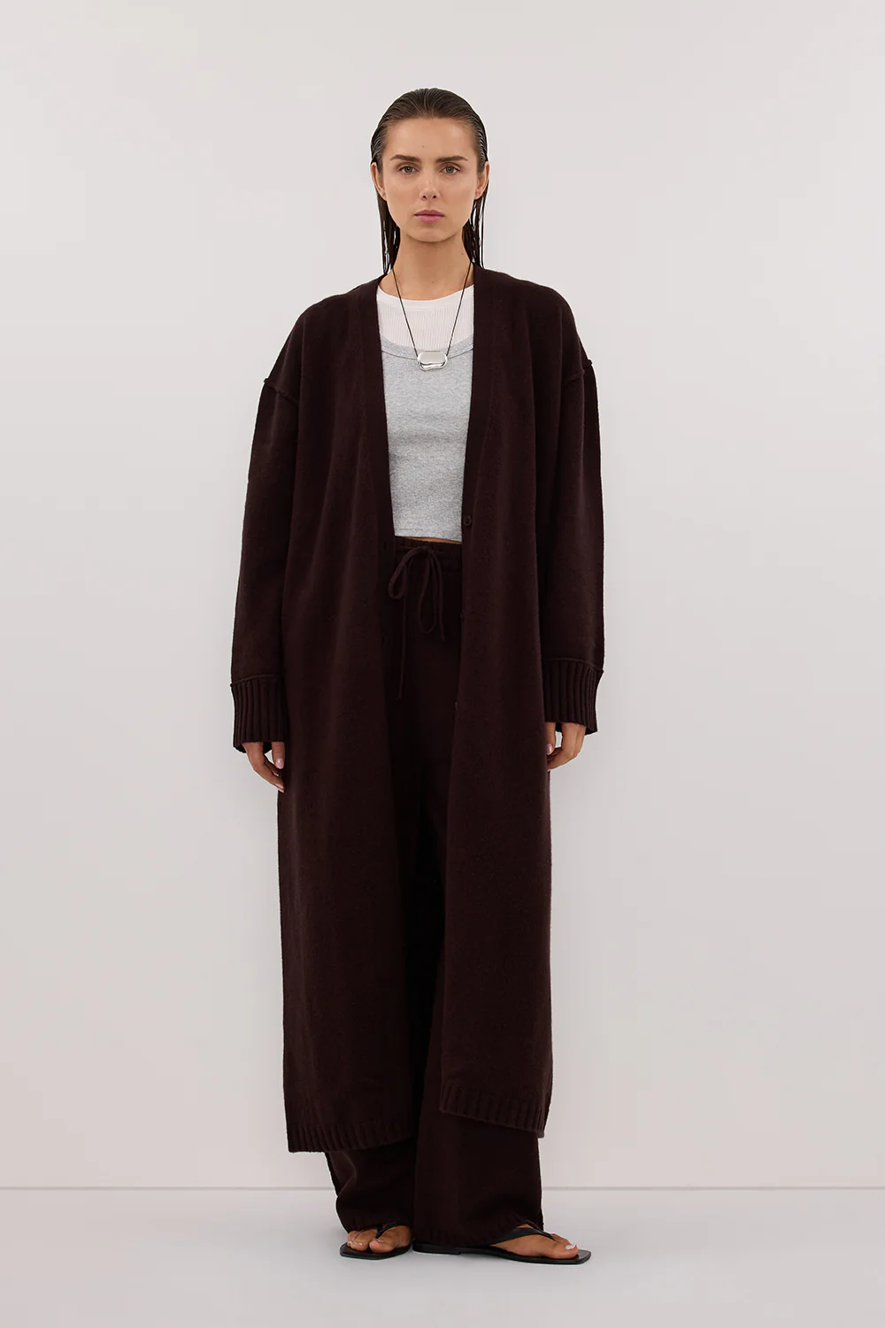 PAIGE CHOC WOOL KNIT PANT